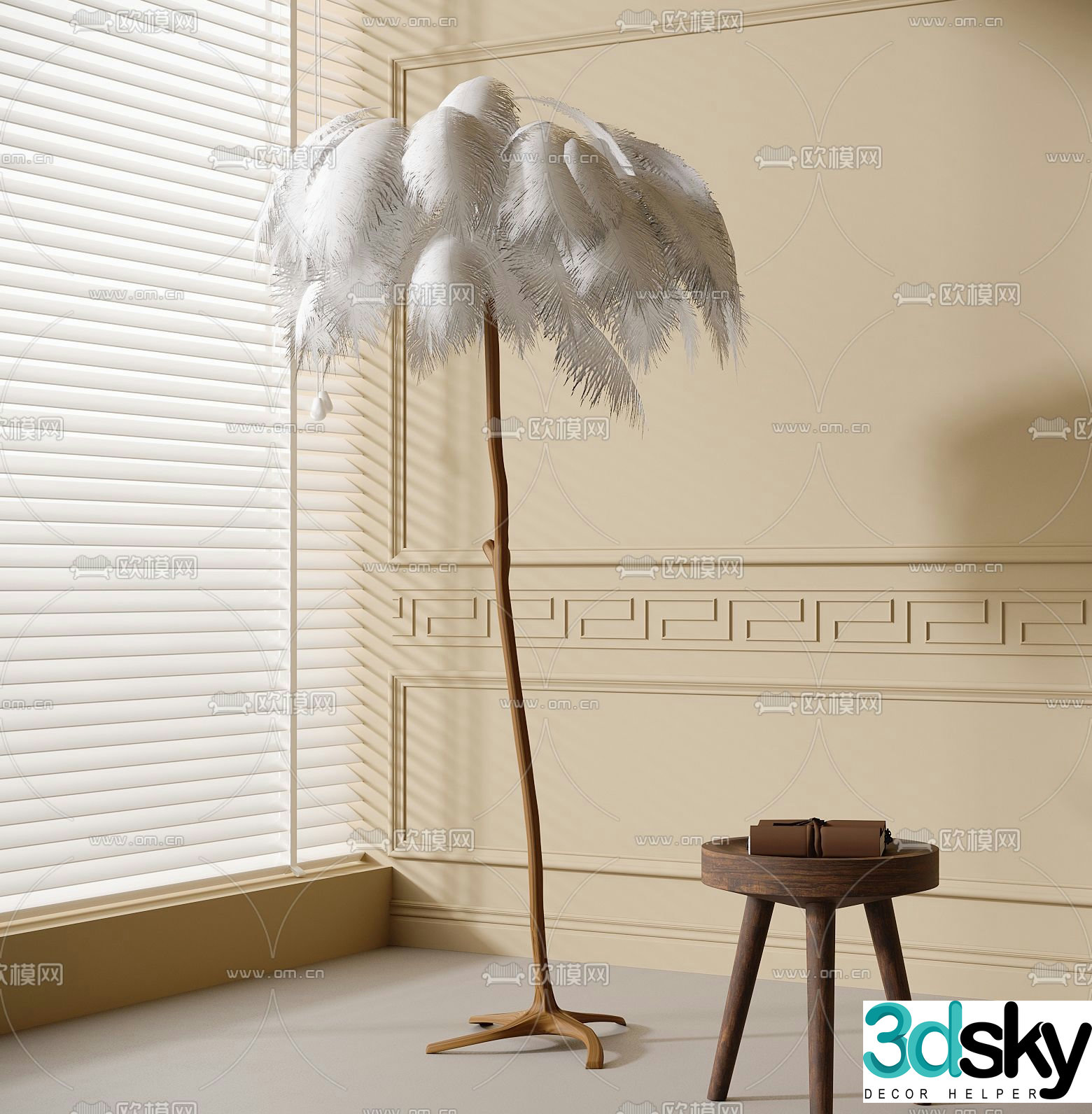 Feather Floor Lamp 3D Model