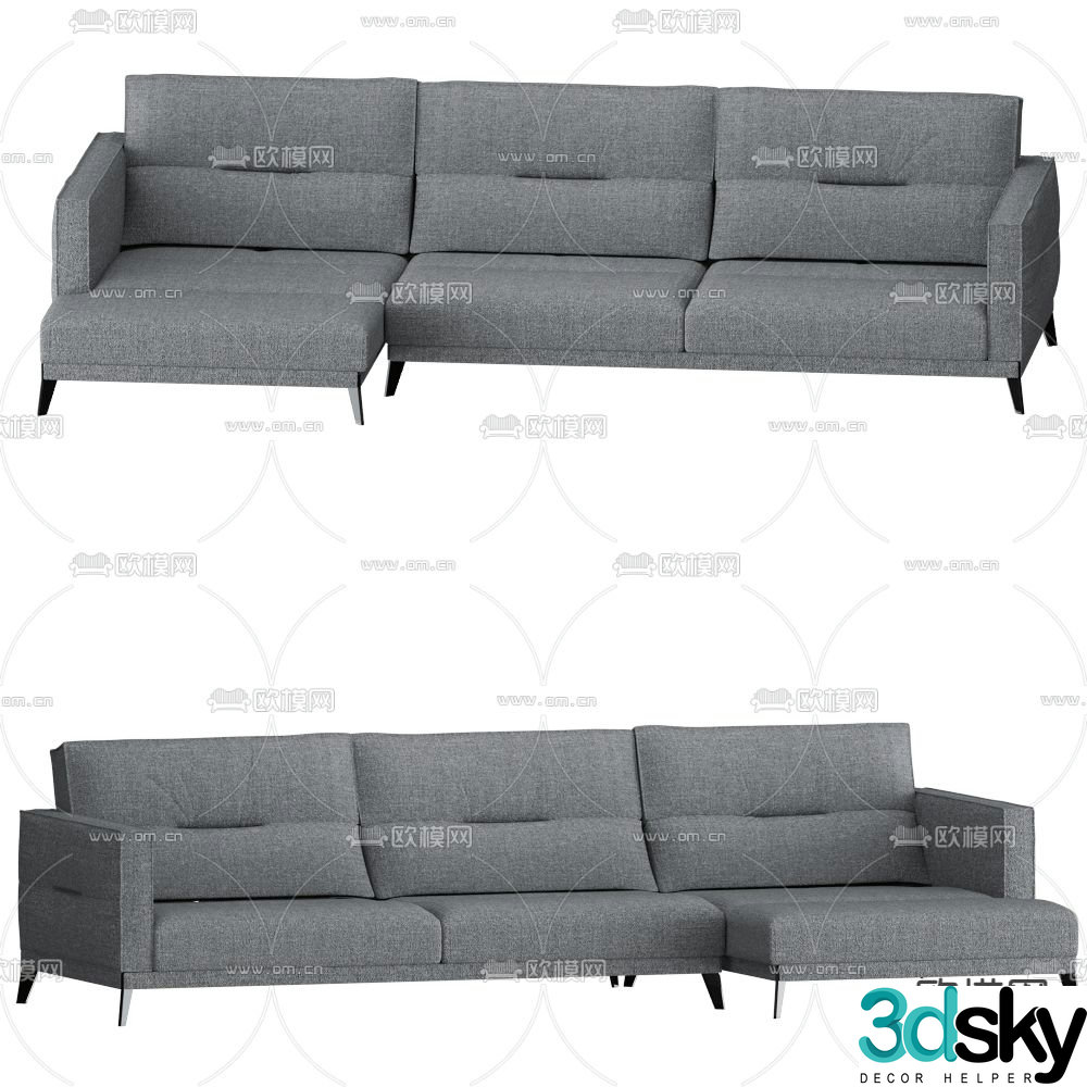 Saiwala three seater sofa corner sofa 3d model