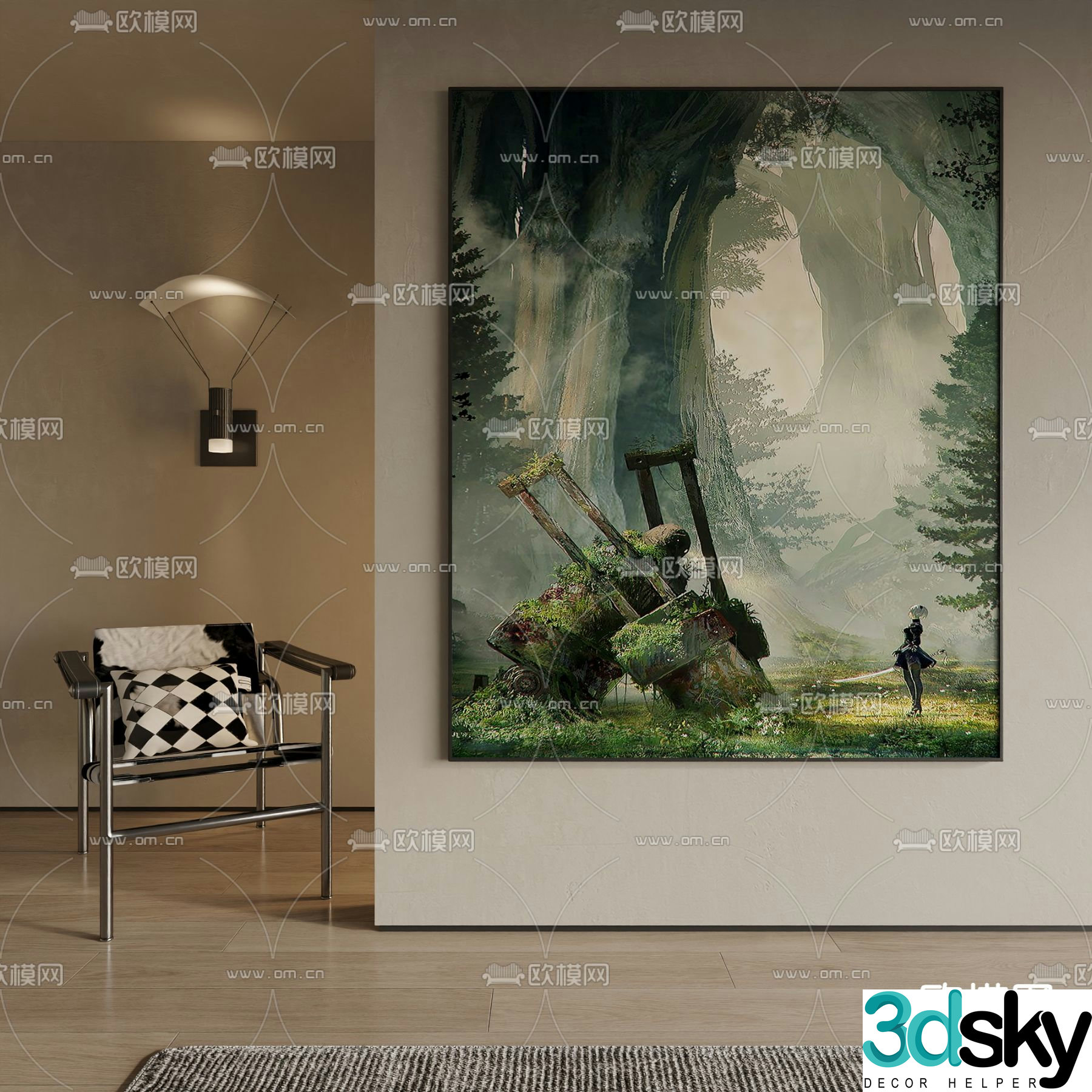 Oil Painting Landscape Painting Decorative Painting 3D Model