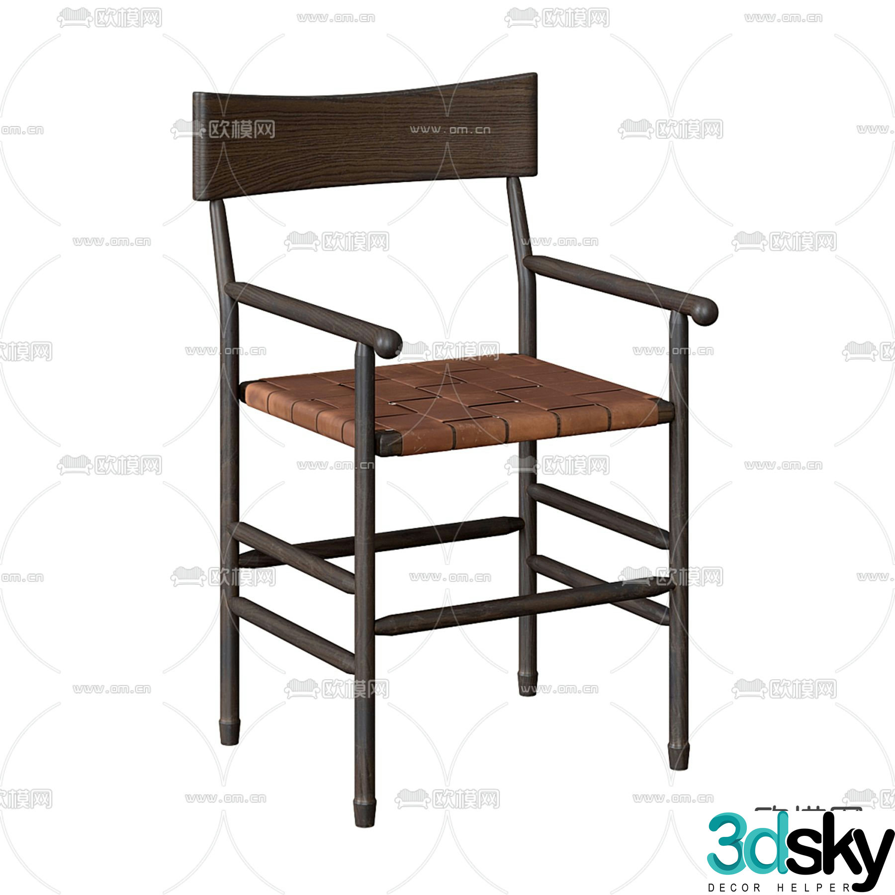 Medieval style chair dining chair 3d model