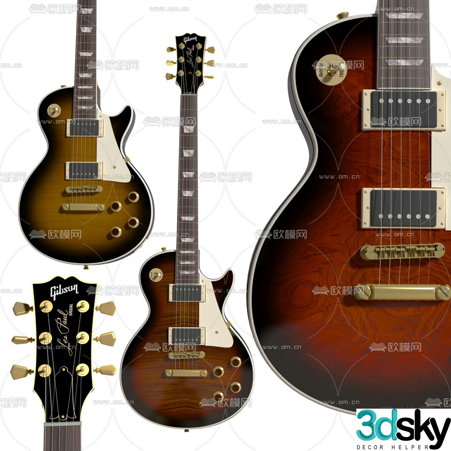GIBSON musical instrument electric guitar 3d model