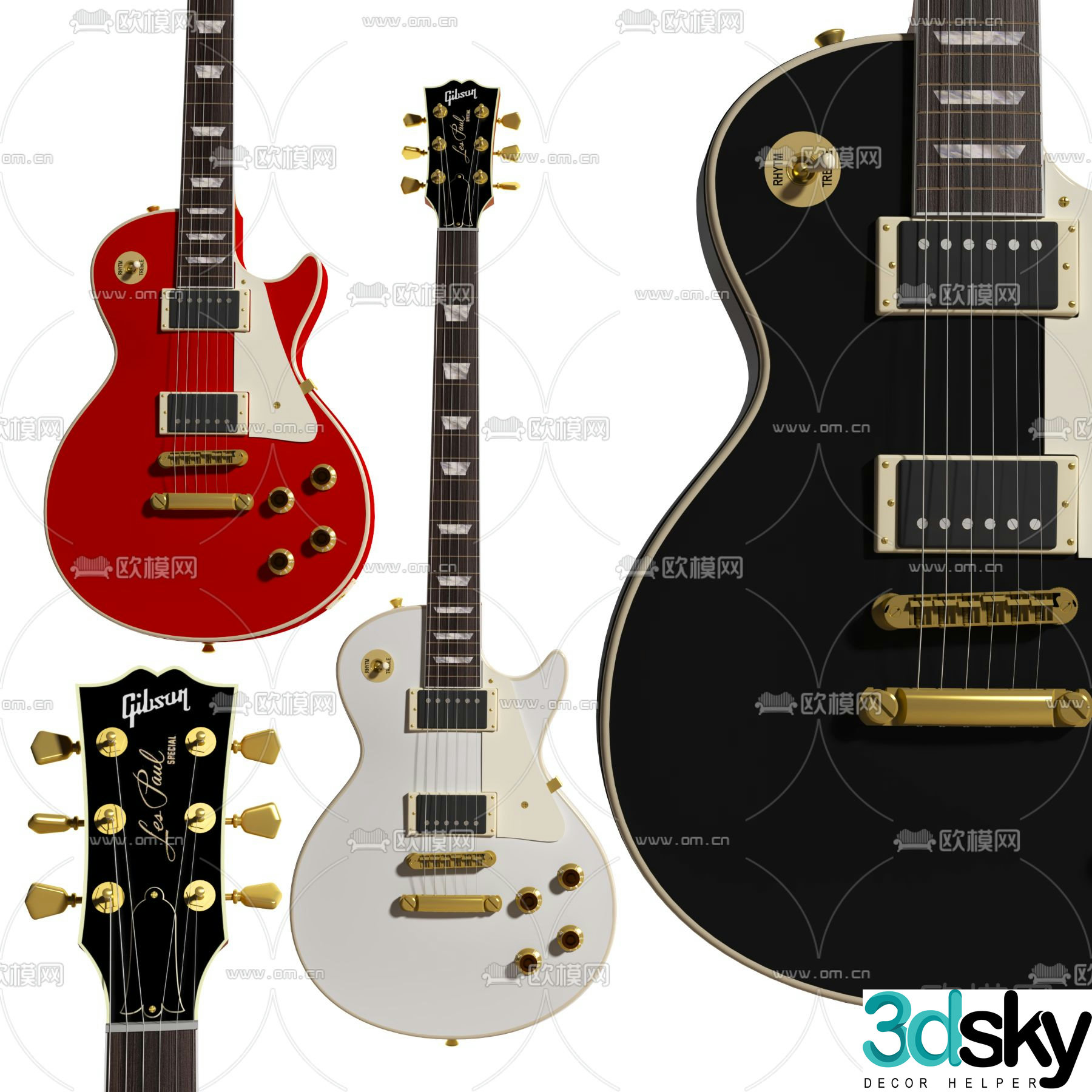 GIBSON musical instrument electric guitar 3d model