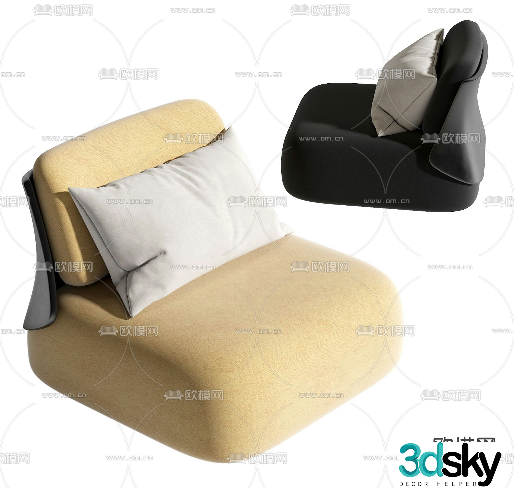 Single sofa 3d model