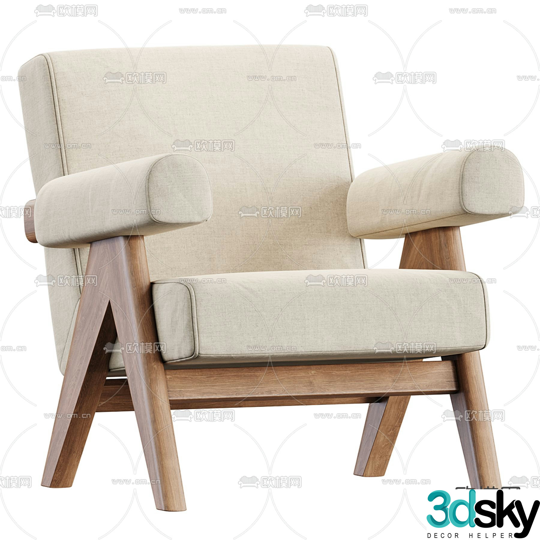Wabi-sabi chair leisure chair 3d model