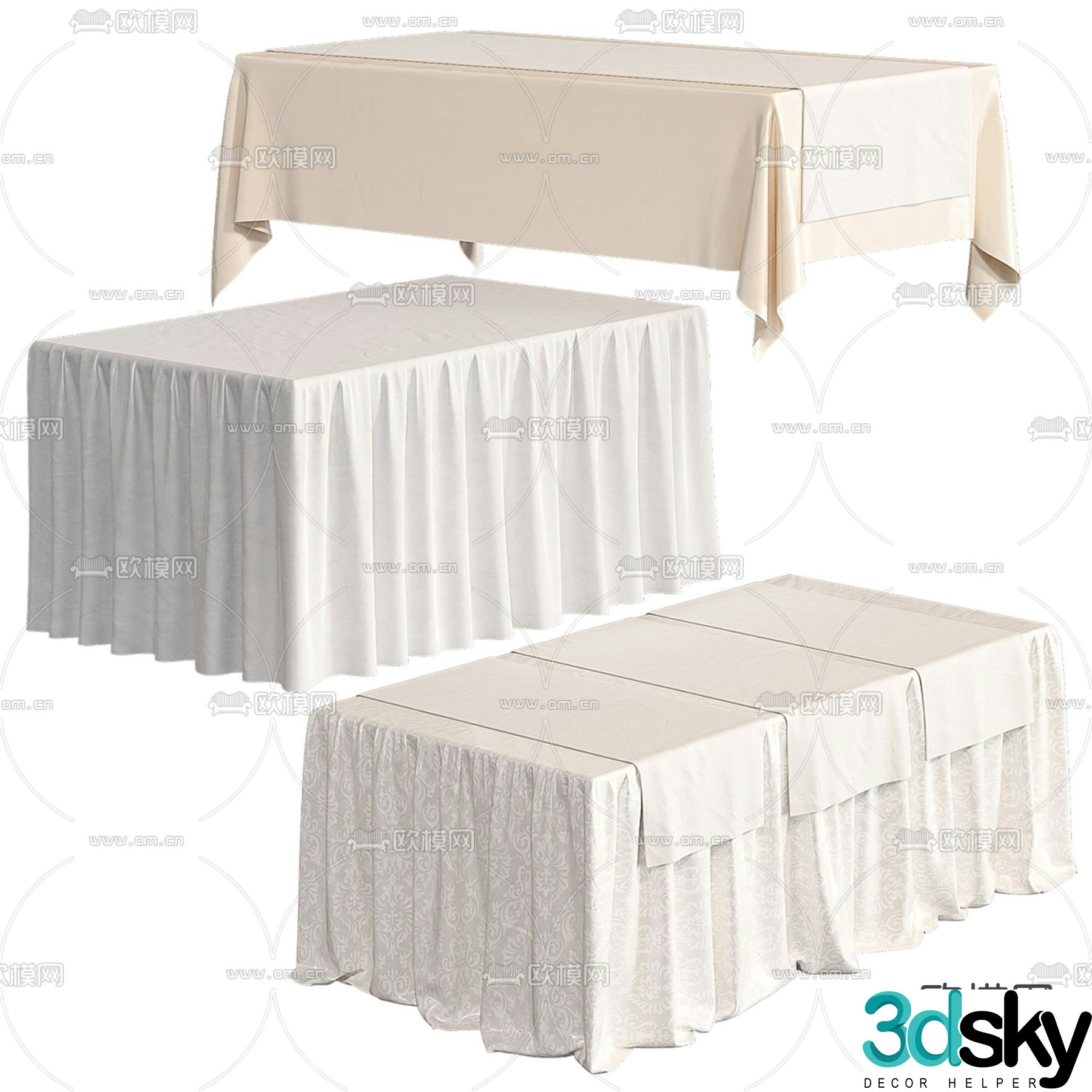 dining table tablecloth 3d model