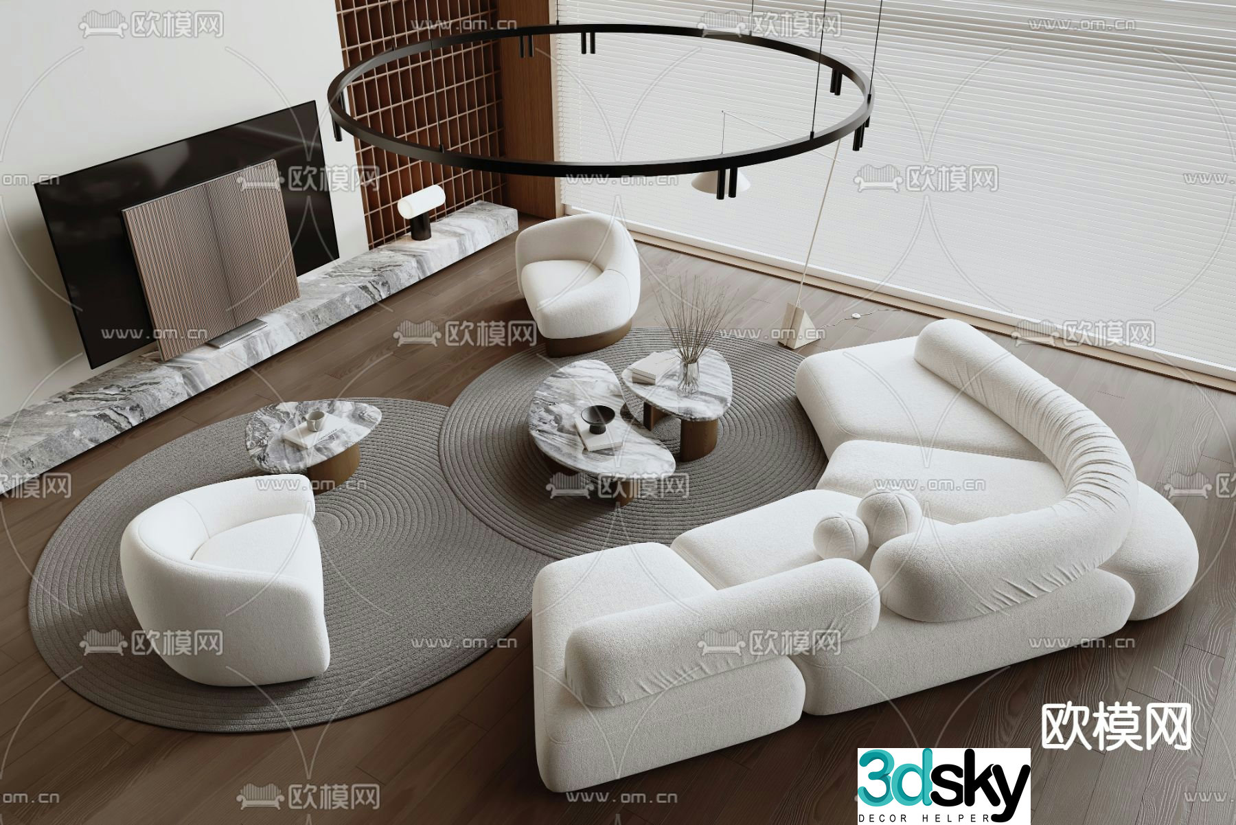 Modern sectional sofa 3d model