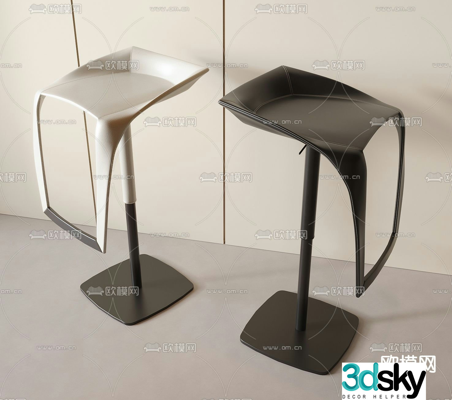 Creative bar chair bar stool bar stool 3d model