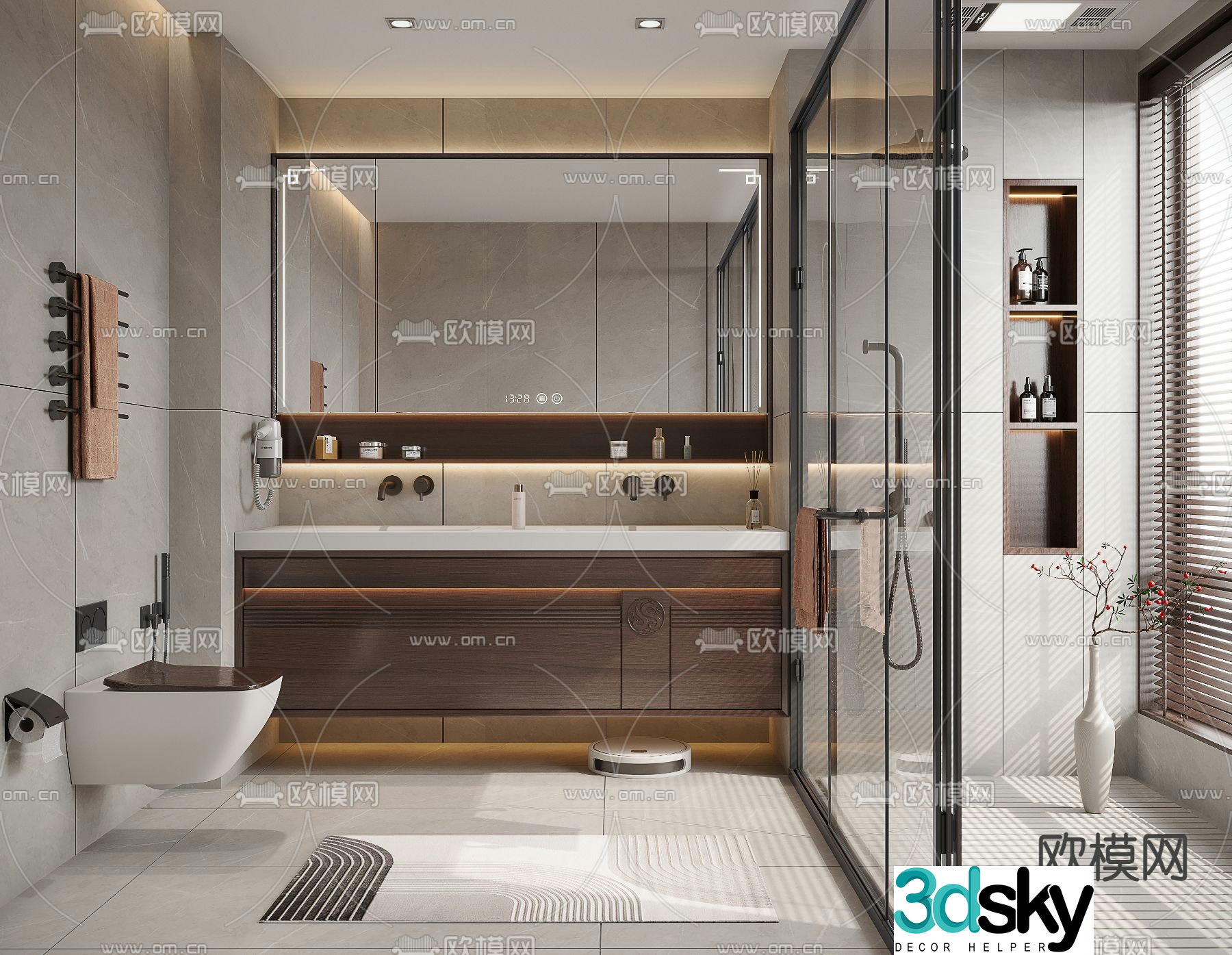 New Chinese style bathroom toilet toilet 3d model