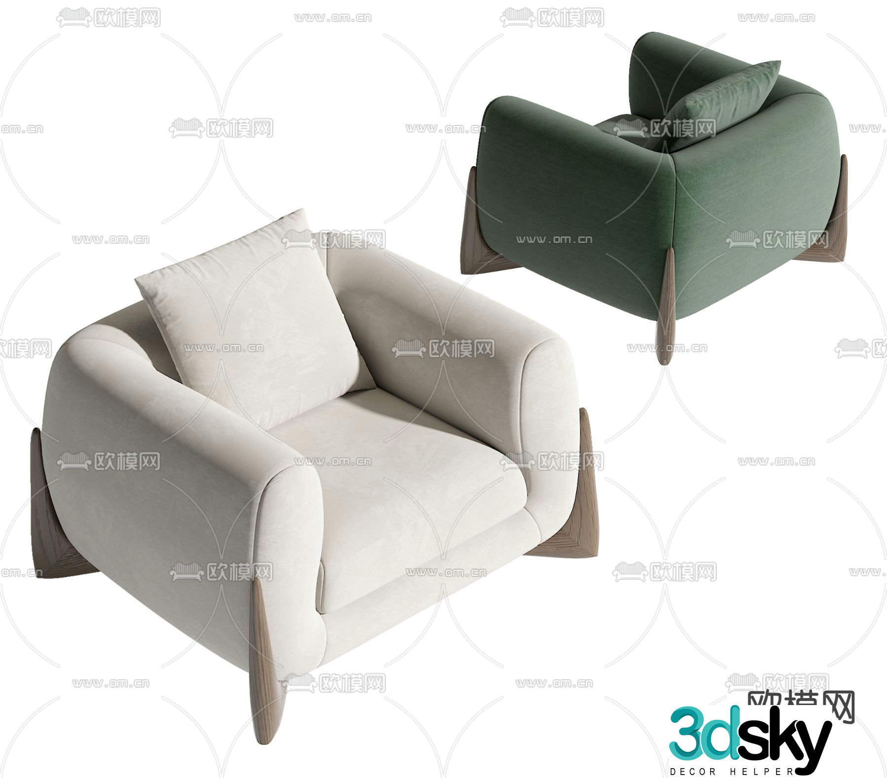 Single sofa 3d model