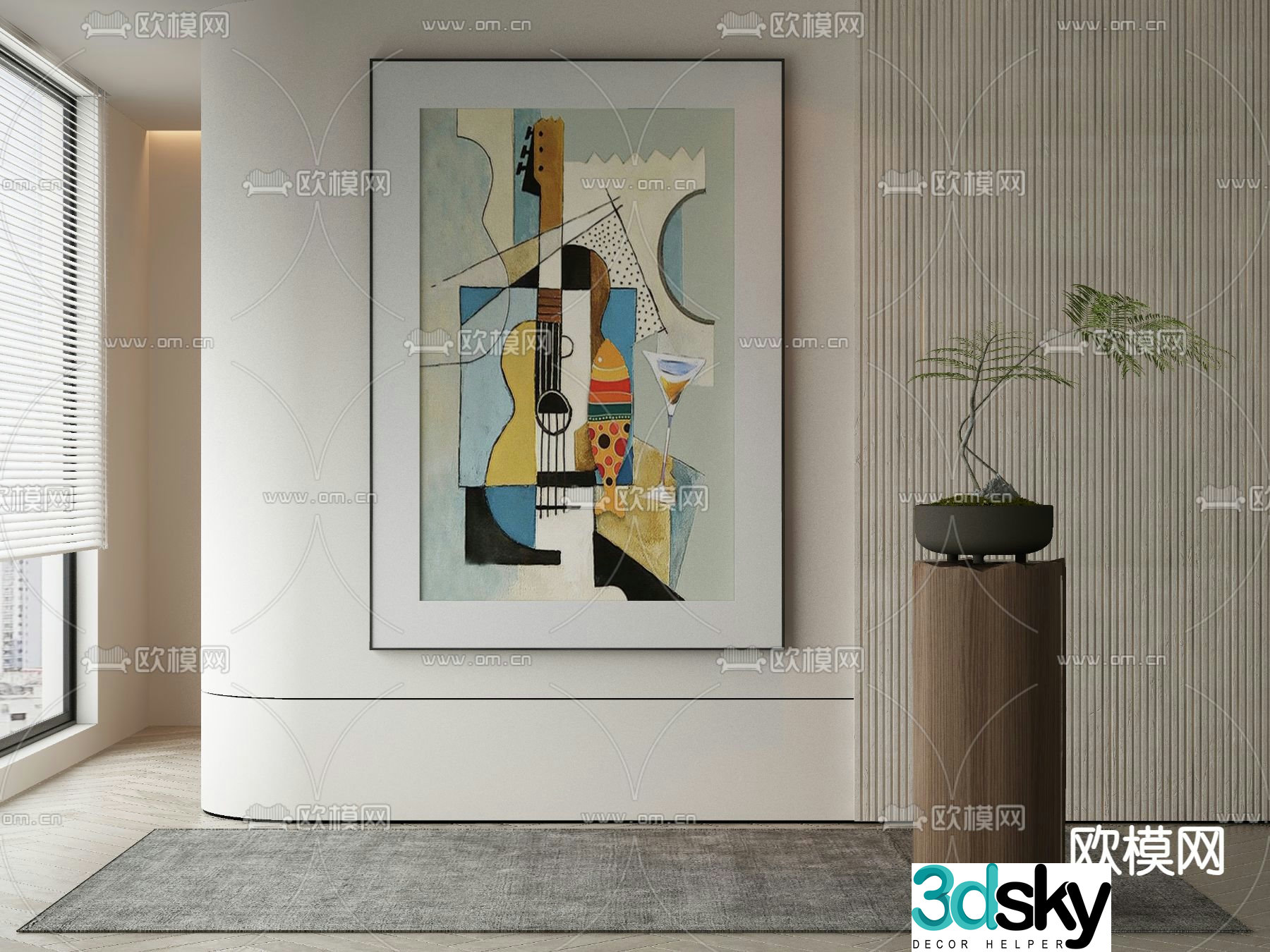 Modern decorative painting hanging painting 3d model