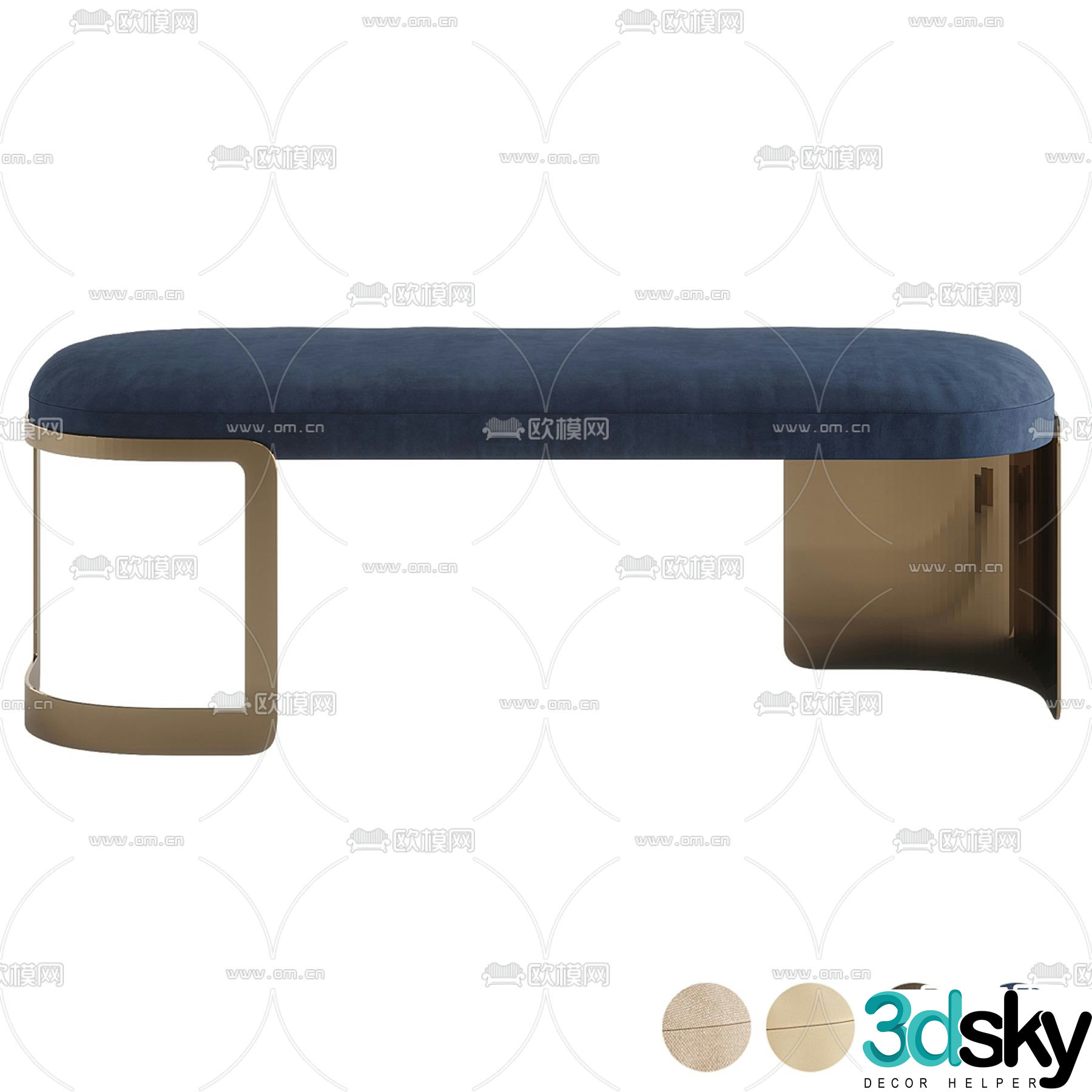 Sofa stool footrest 3d model