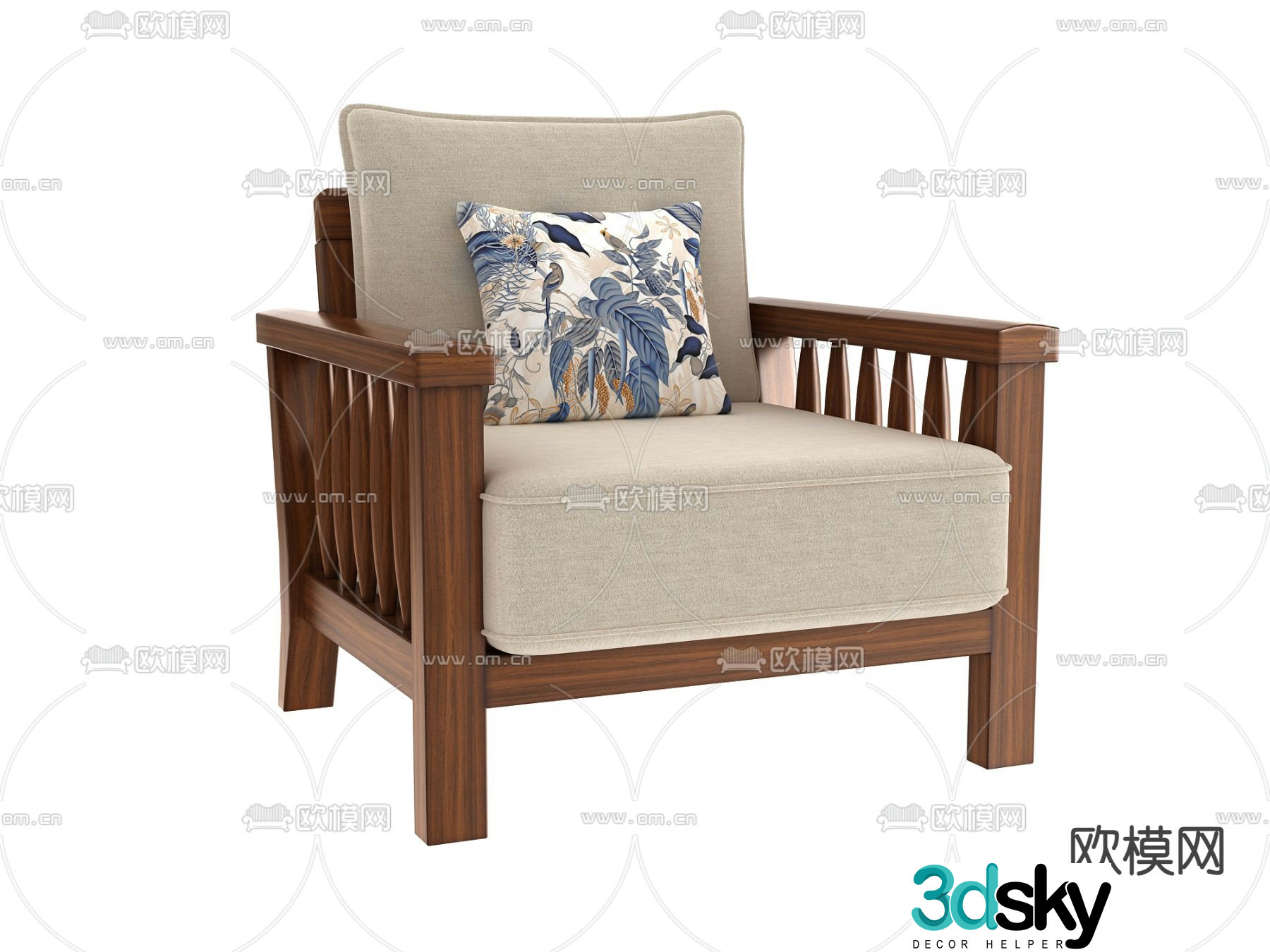 Single sofa leisure sofa 3d model