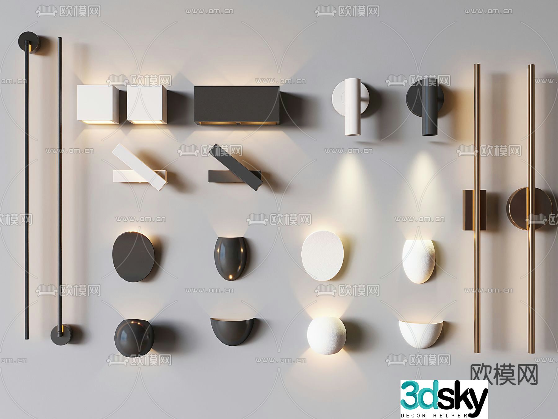 Modern wall lamp reading lamp decorative wall lamp 3d model