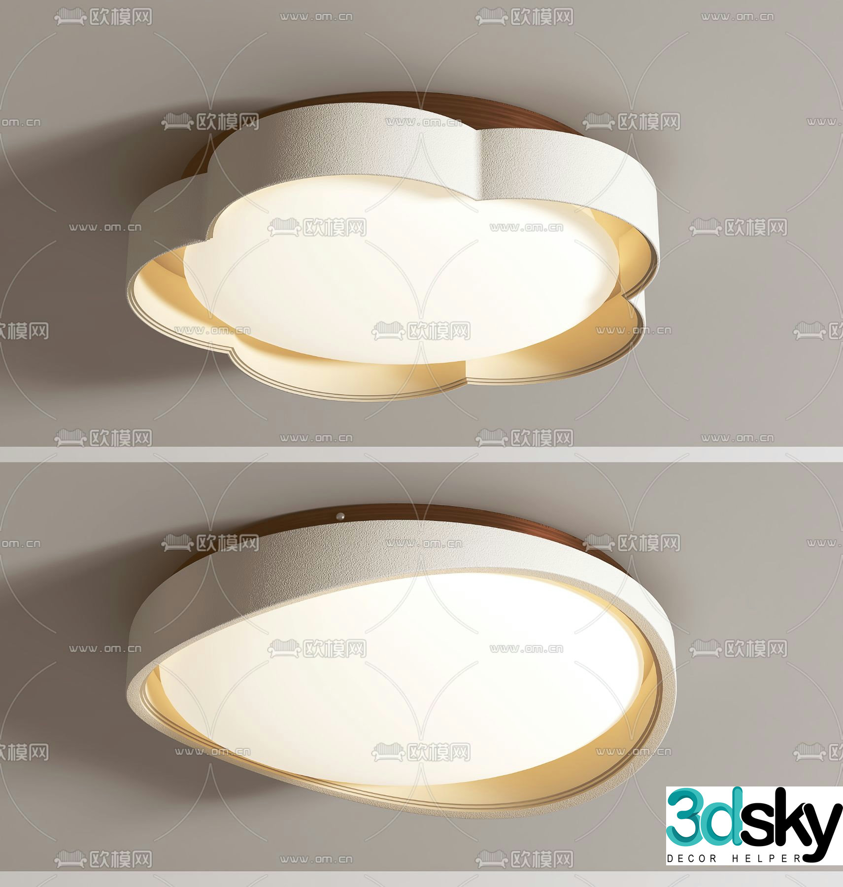 Cream style ceiling lamp 3d model