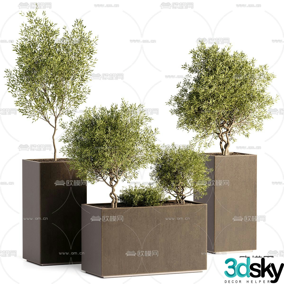 Outdoor flower box flower bed flower bowl 3d model