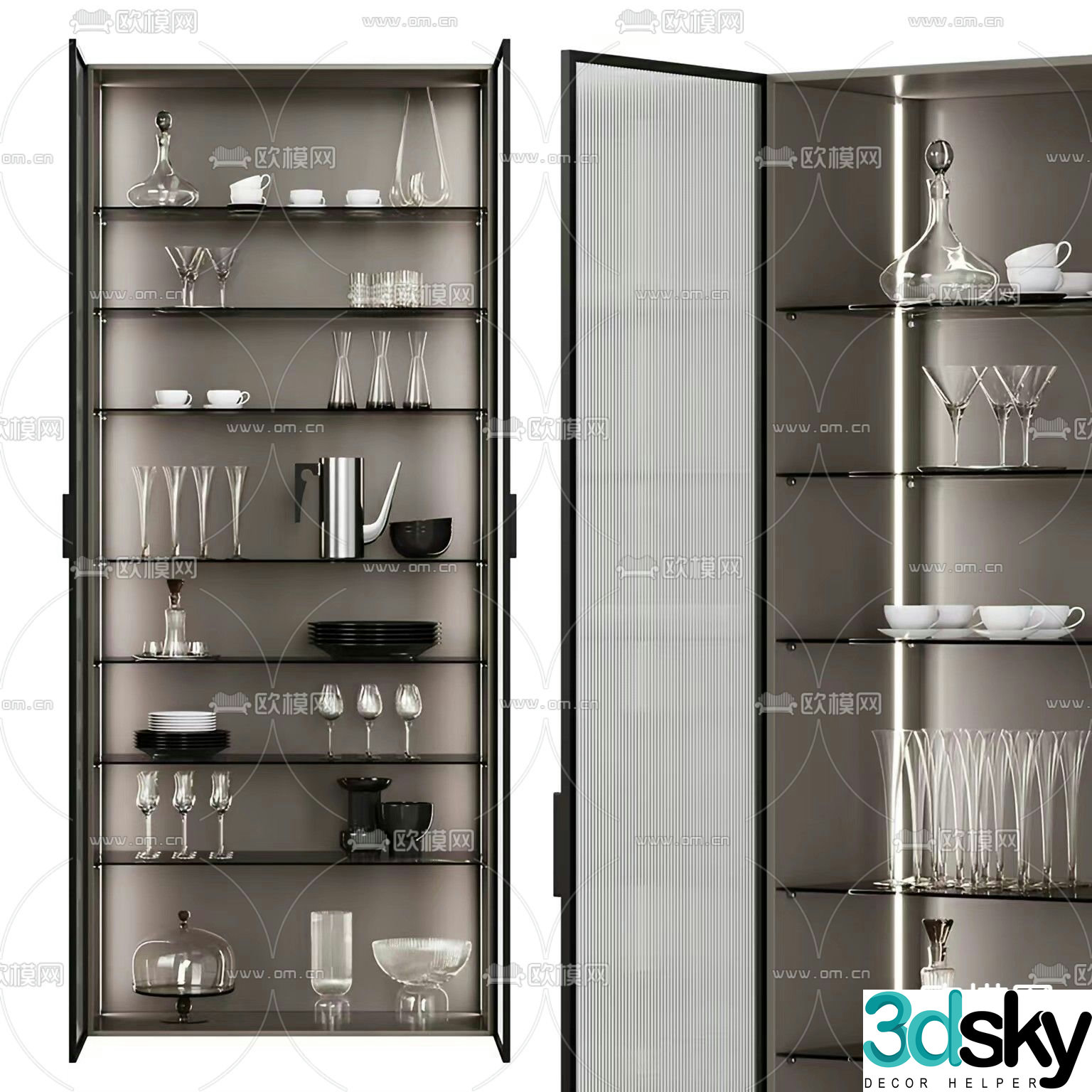 Wine cabinet glass cabinet display cabinet 3d model