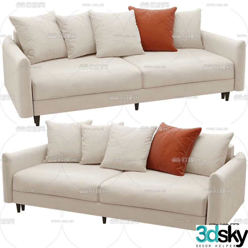 Modern sofa leisure sofa double sofa 3d model