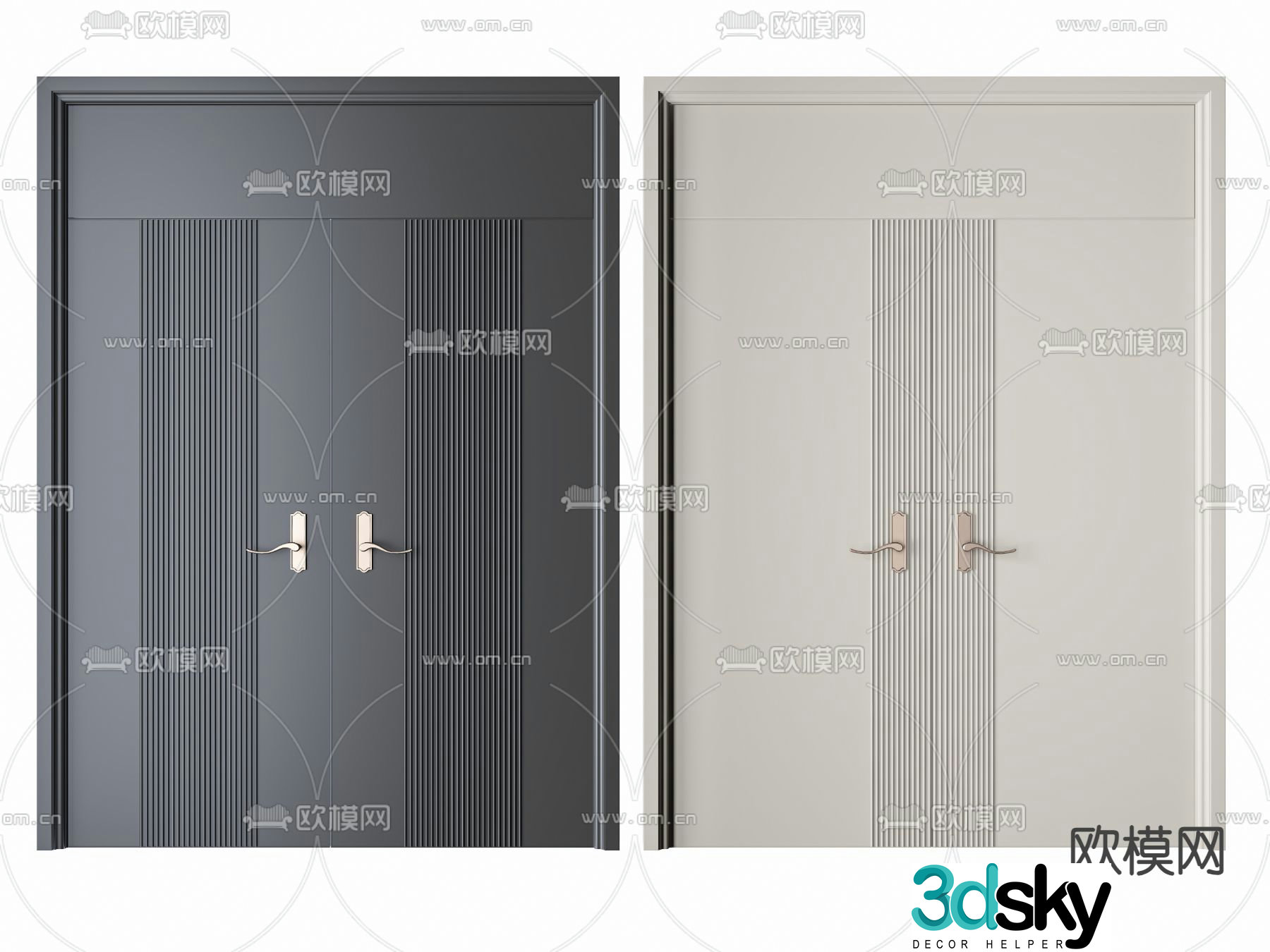 Modern double door 3D model