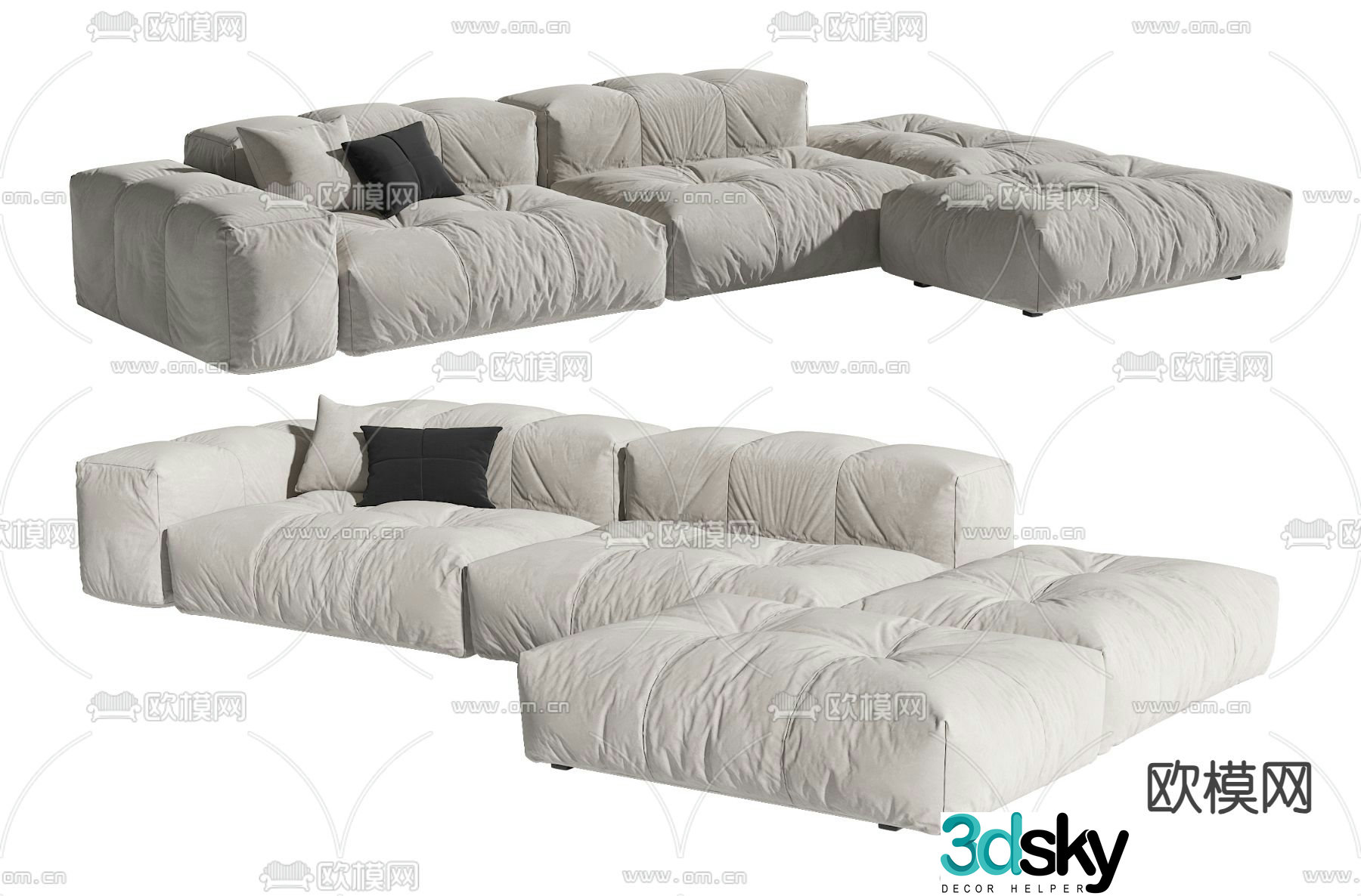 Corner sofa multi-person sofa 3d model