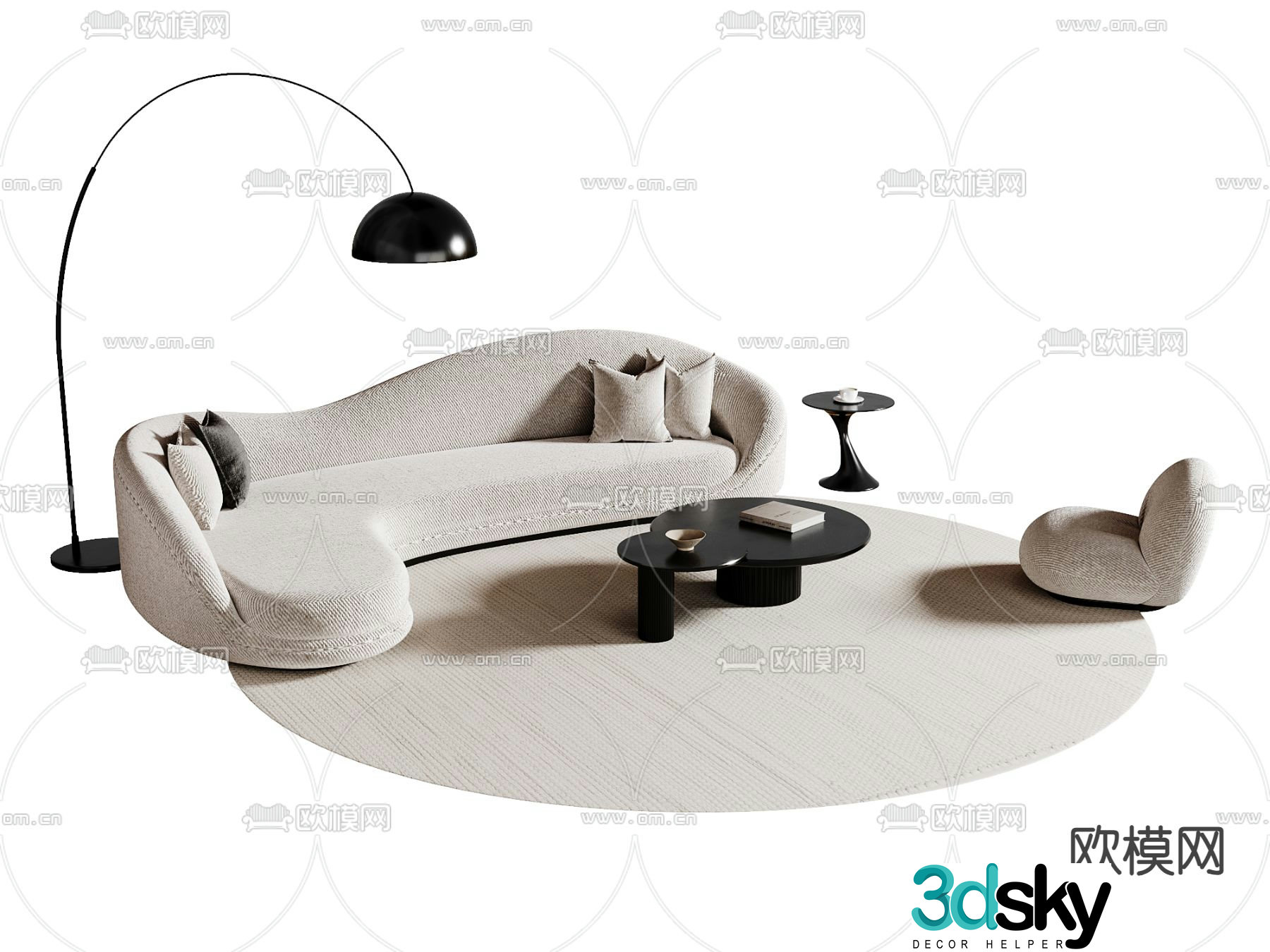 Wabi Sabi modular sofa 3d model