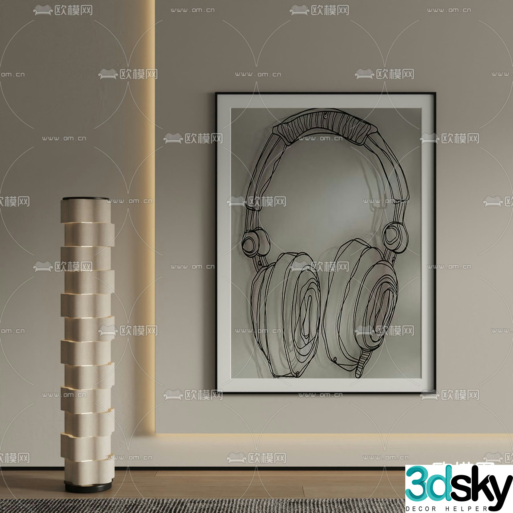 Modern decorative painting 3d model