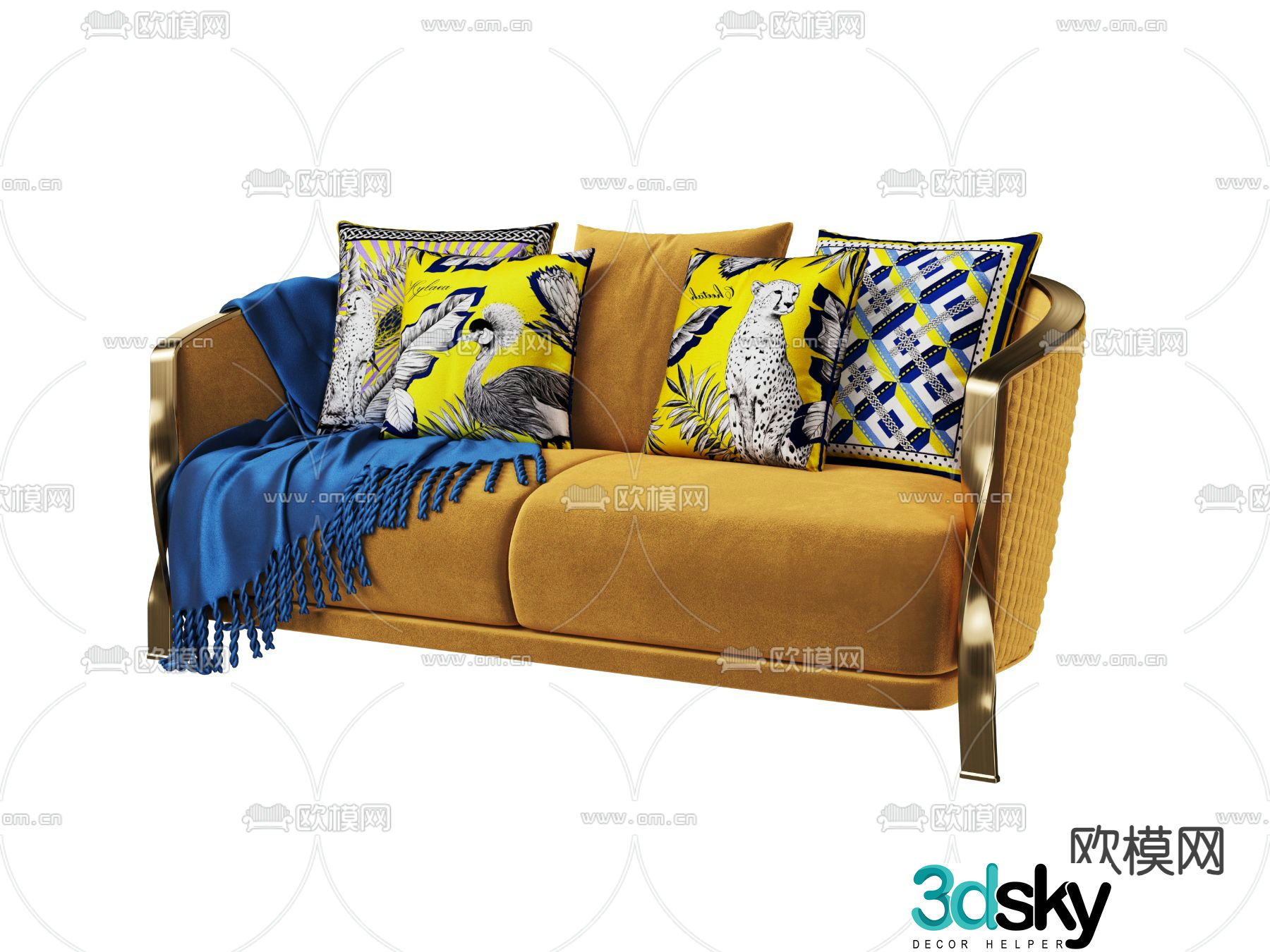 3d model of double sofa