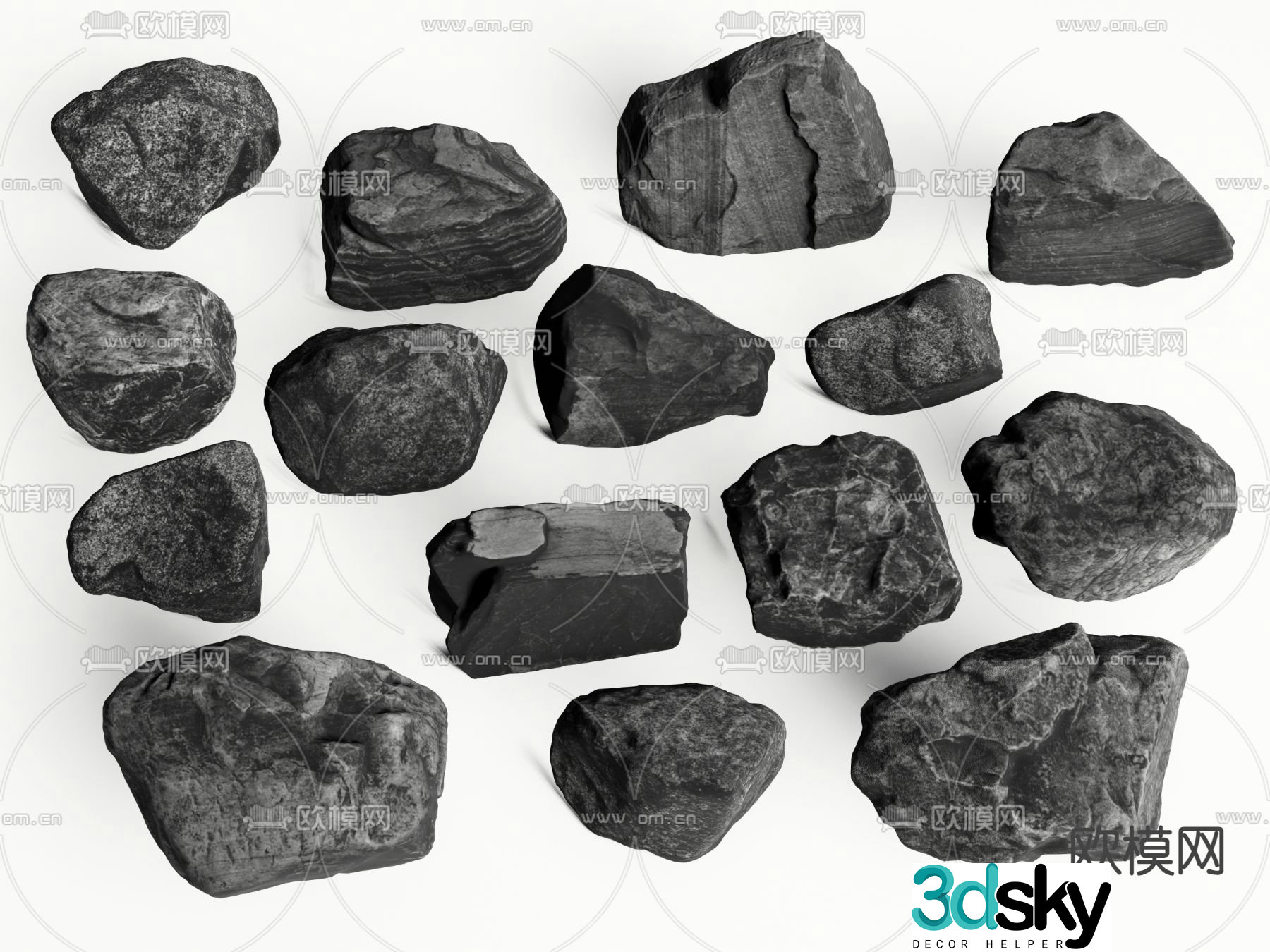 Courtyard landscape stone landscape stone 3d model
