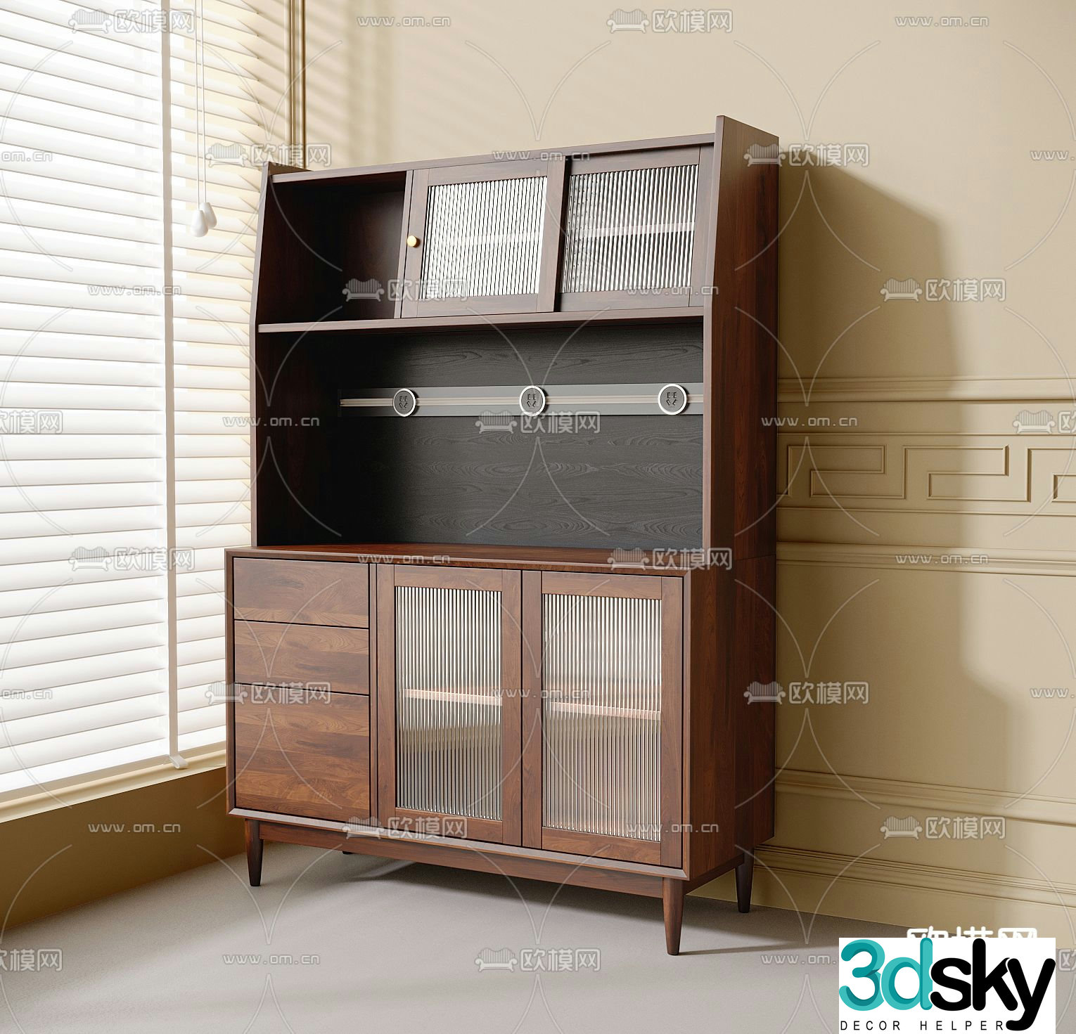 Medieval style sideboard 3d model