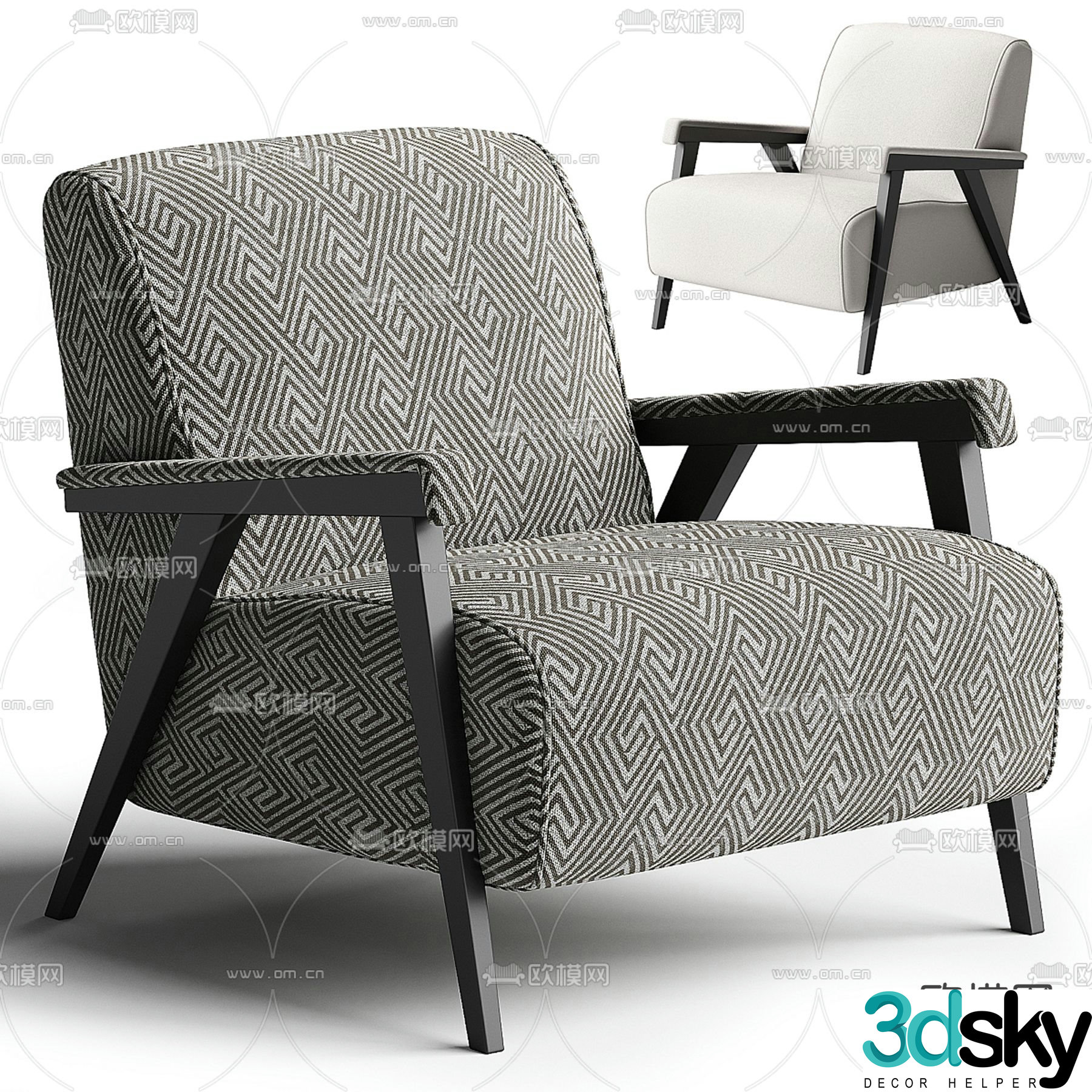 Modern sofa chair leisure chair armchair 3d model