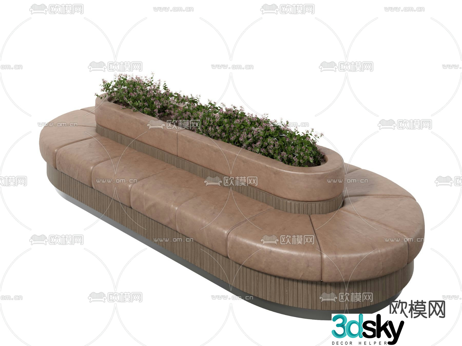 Modern public leisure sofa 3d model