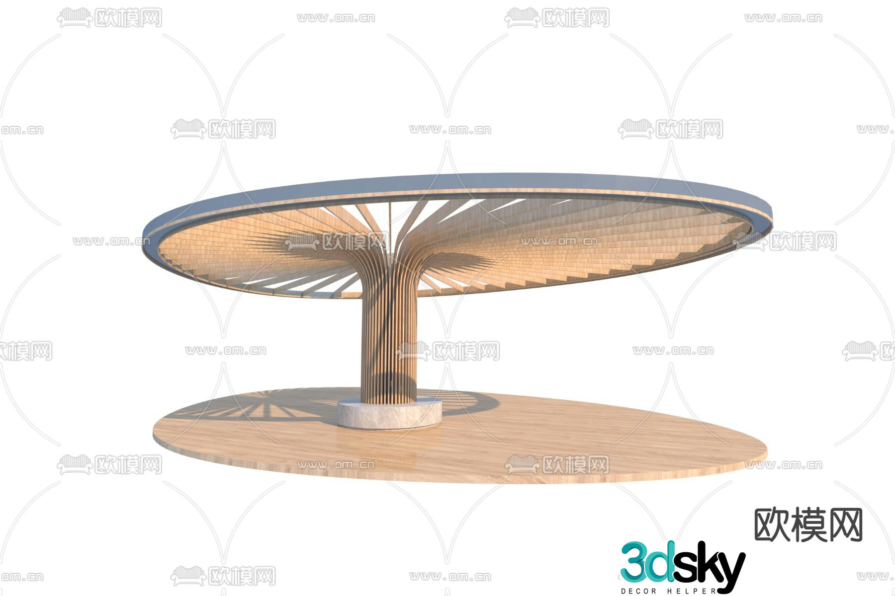 Leisure column gallery pavilion 3D model