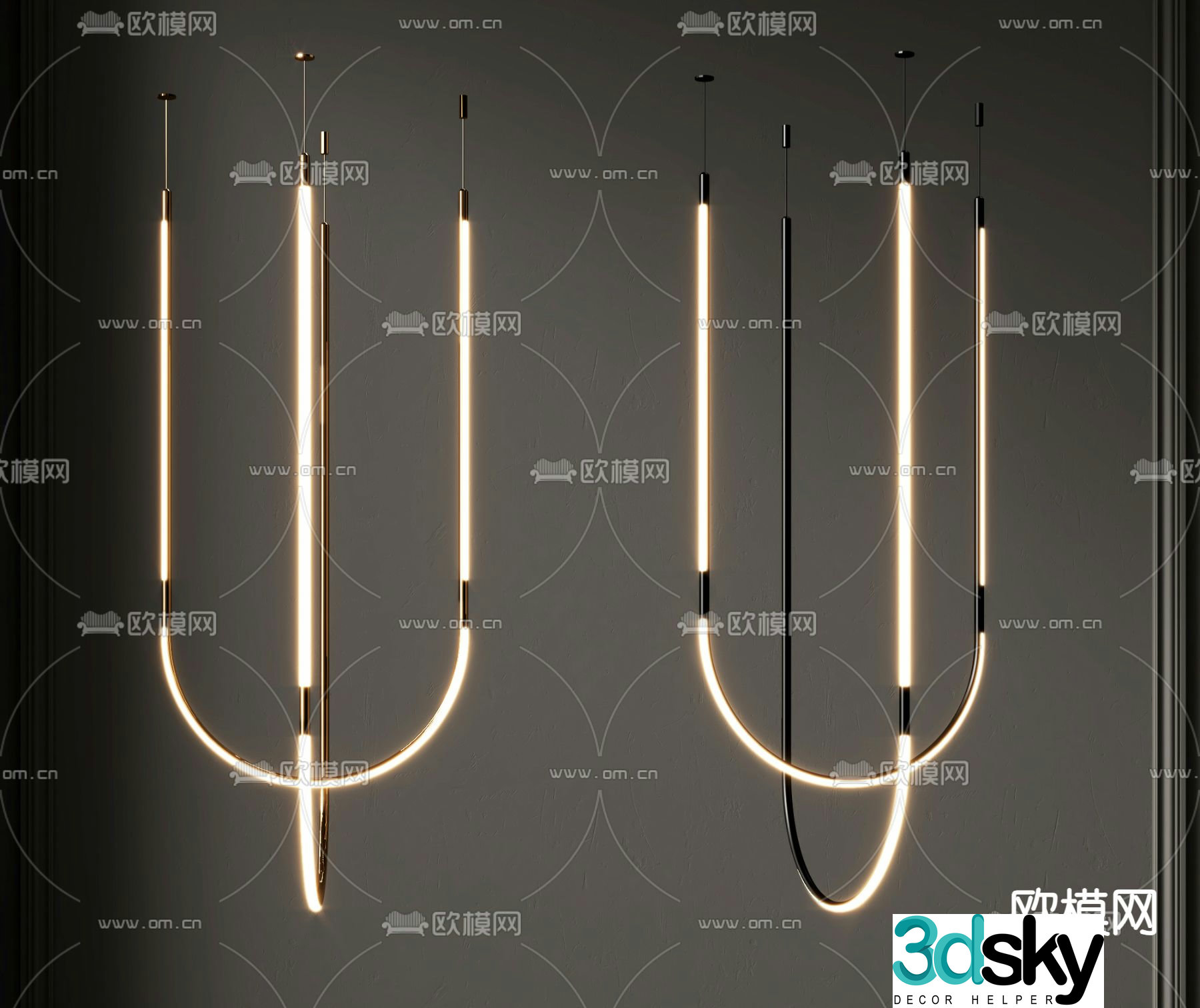 Line chandelier 3d model