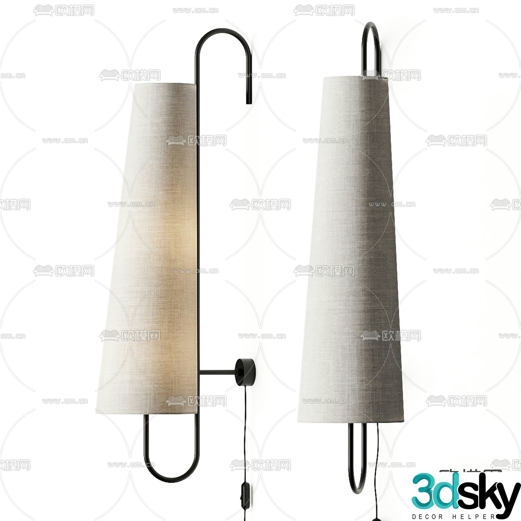 Modern wall light 3d model