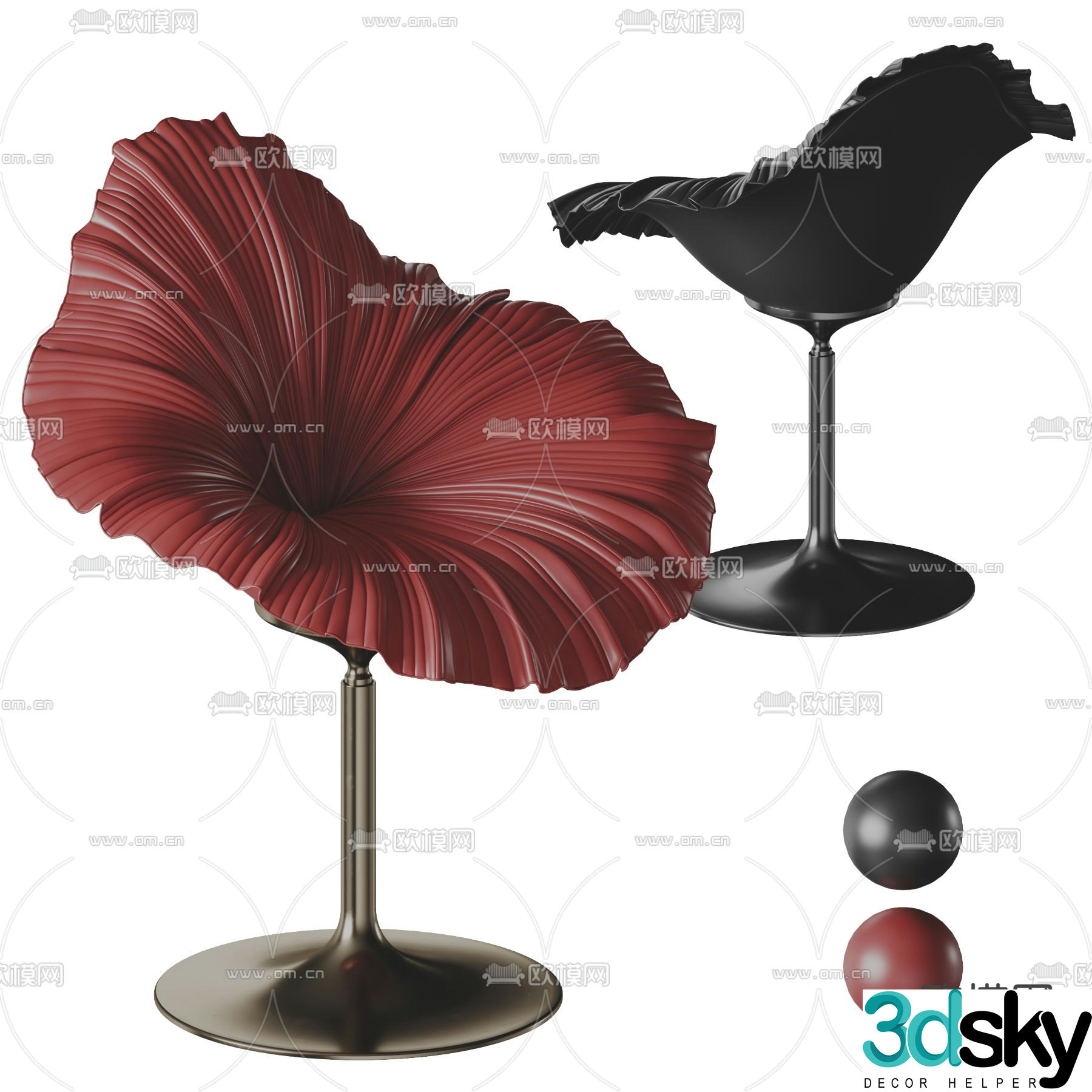 EDRA petal chair leisure chair 3d model