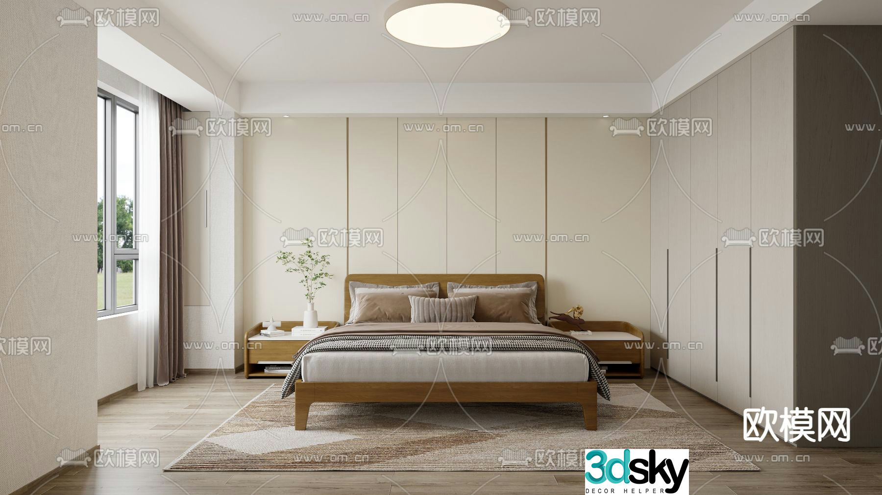 Modern bedroom master room 3d model