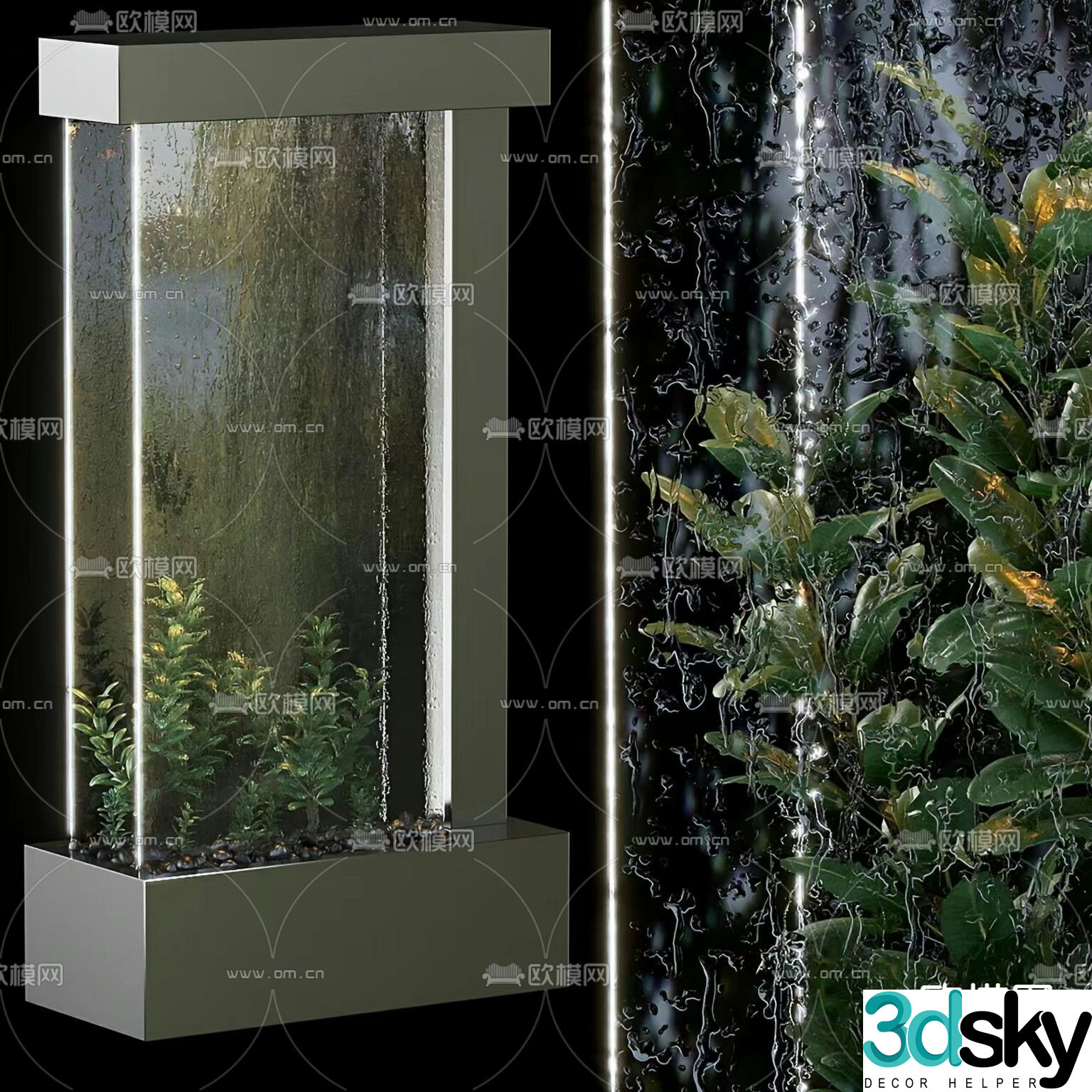 Indoor plant landscaping small scene 3d model