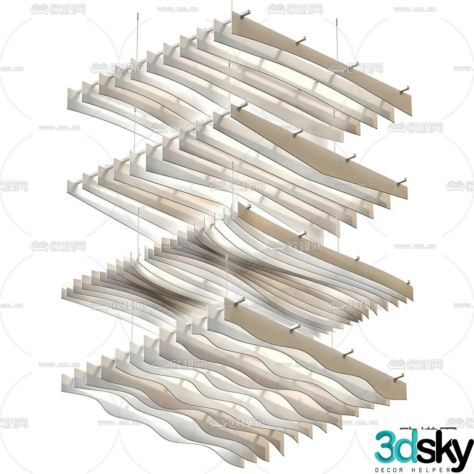 Wave ceiling special shape ceiling 3D model