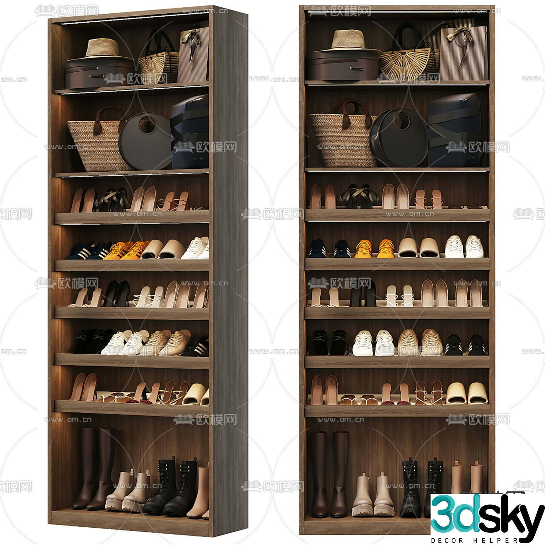 Modern shoe rack shoe cabinet shoe 3d model