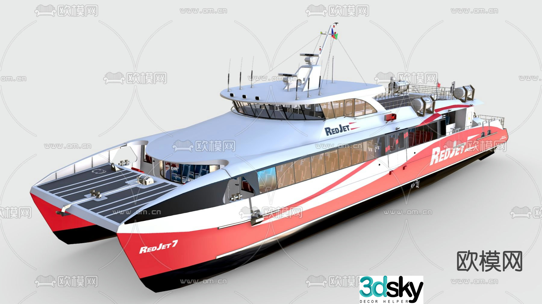 private yacht boat yacht 3d model
