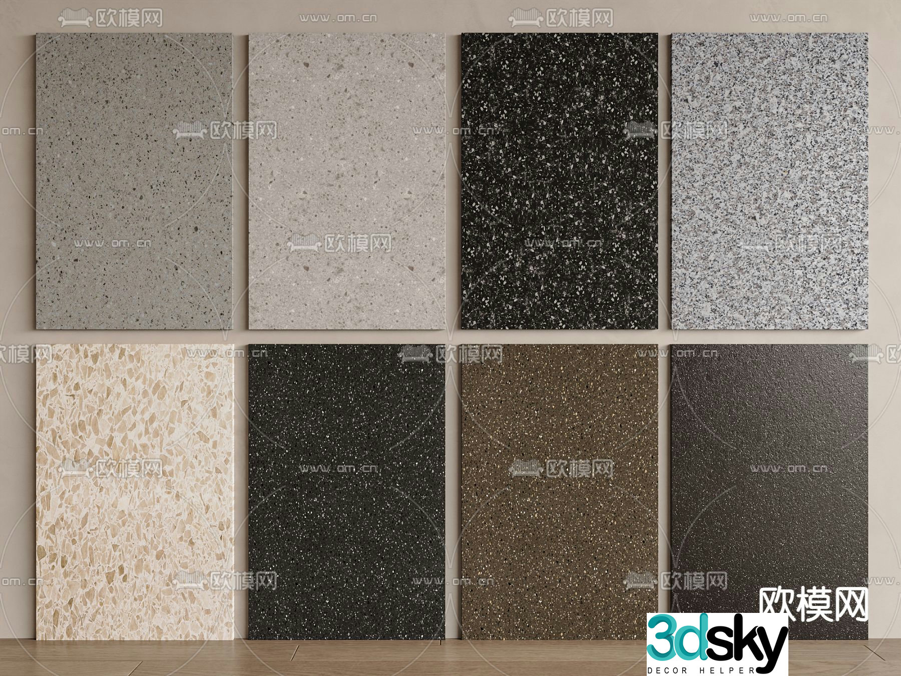 Terrazzo Wall panel Stone 3D Model
