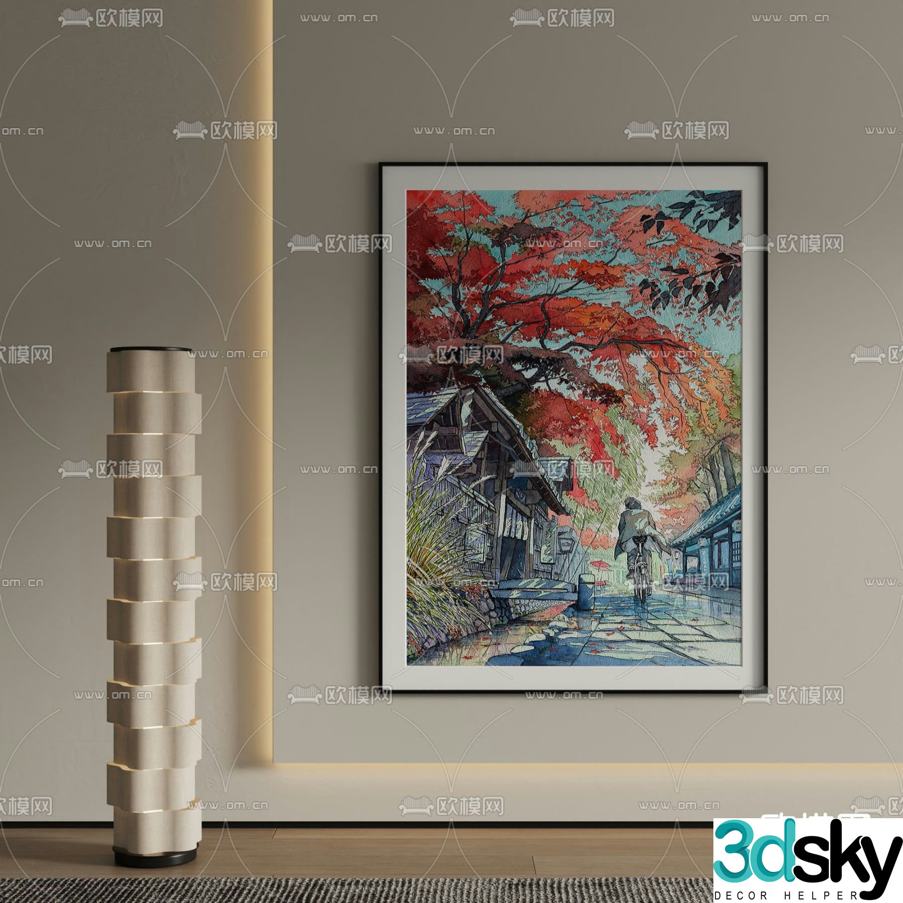 Modern decorative painting gouache oil painting 3d model