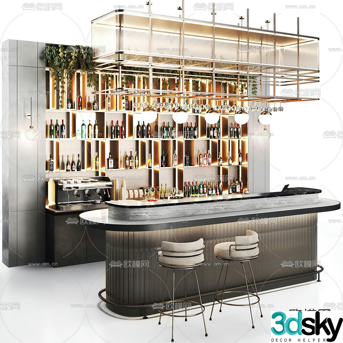 Bar counter 3D model