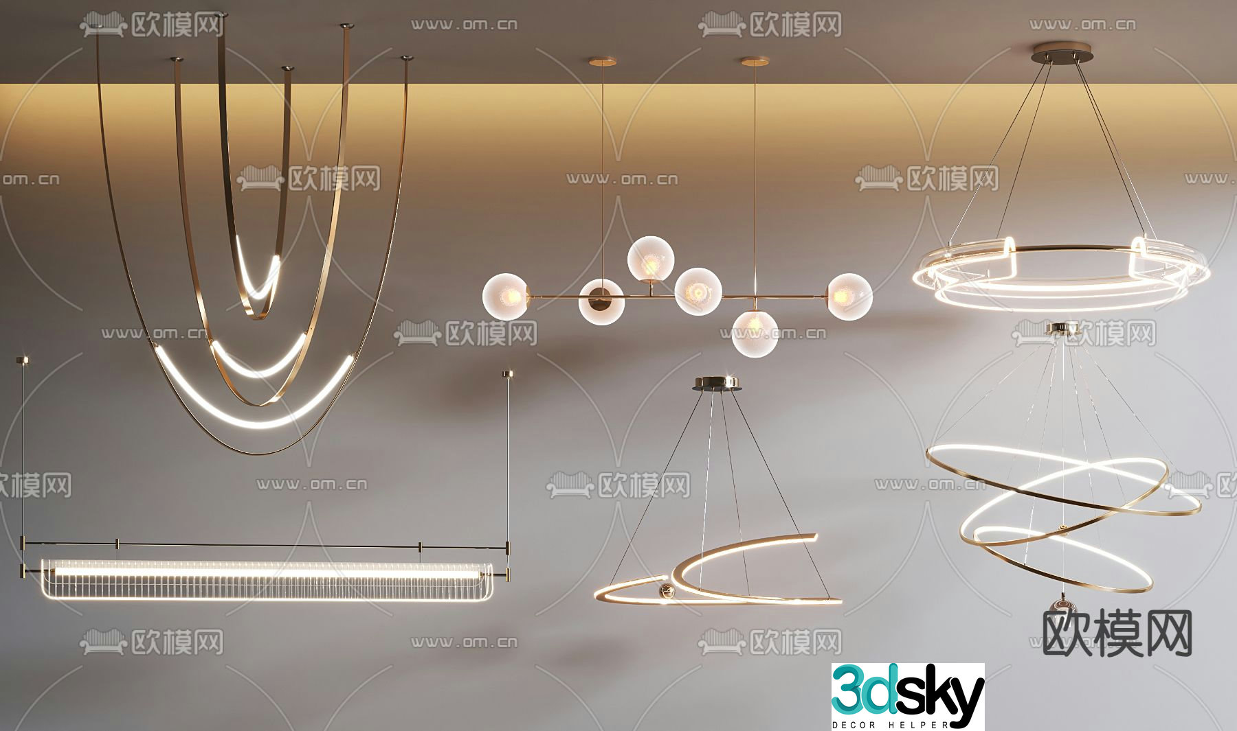 Art chandelier hall chandelier 3d model