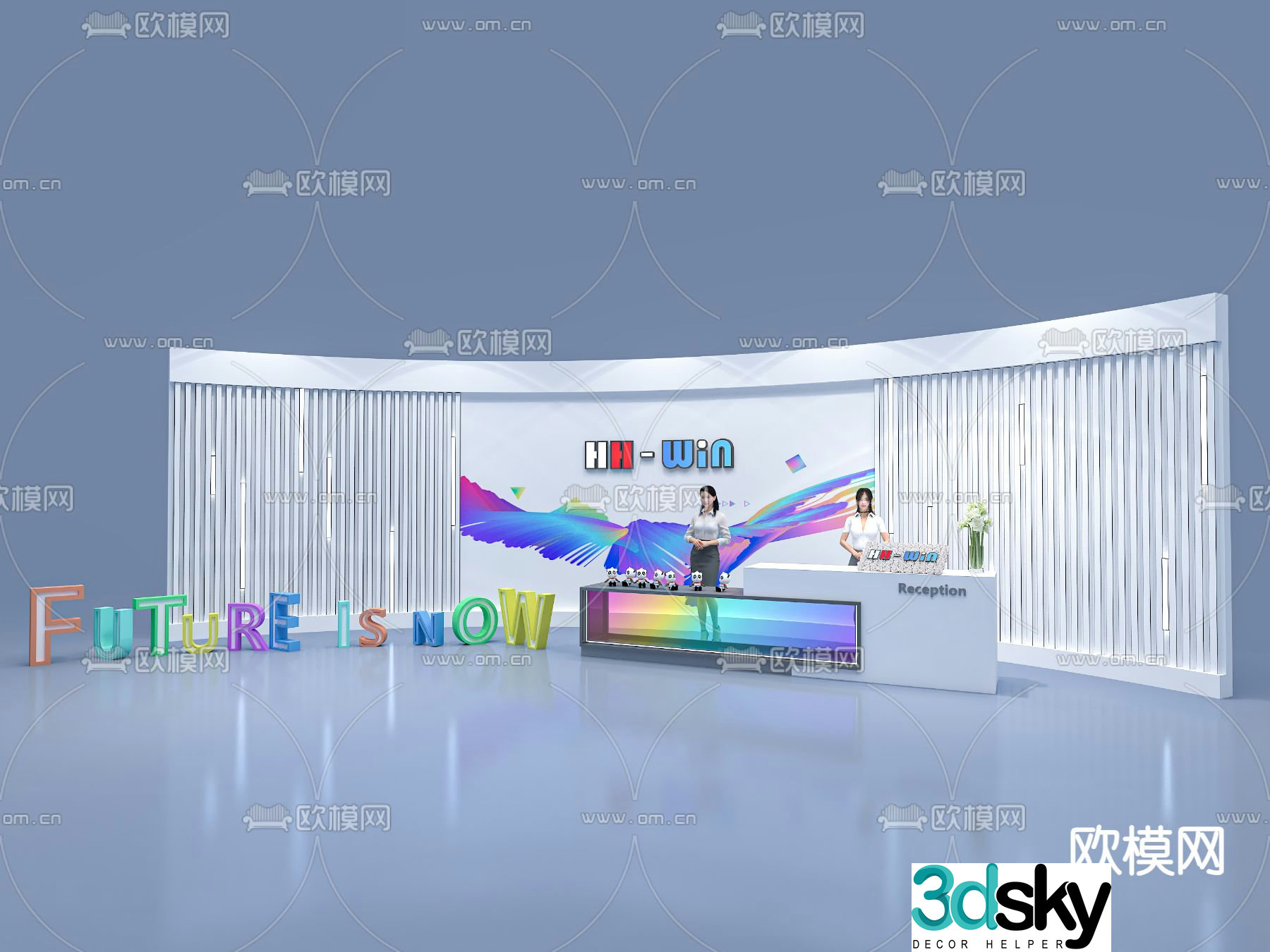 Event reception desk 3d model