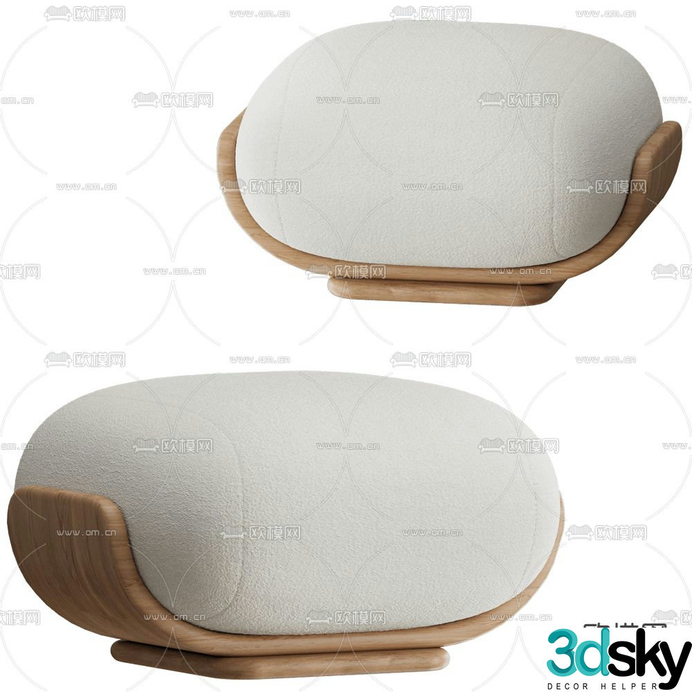 Modern sofa stool 3d model