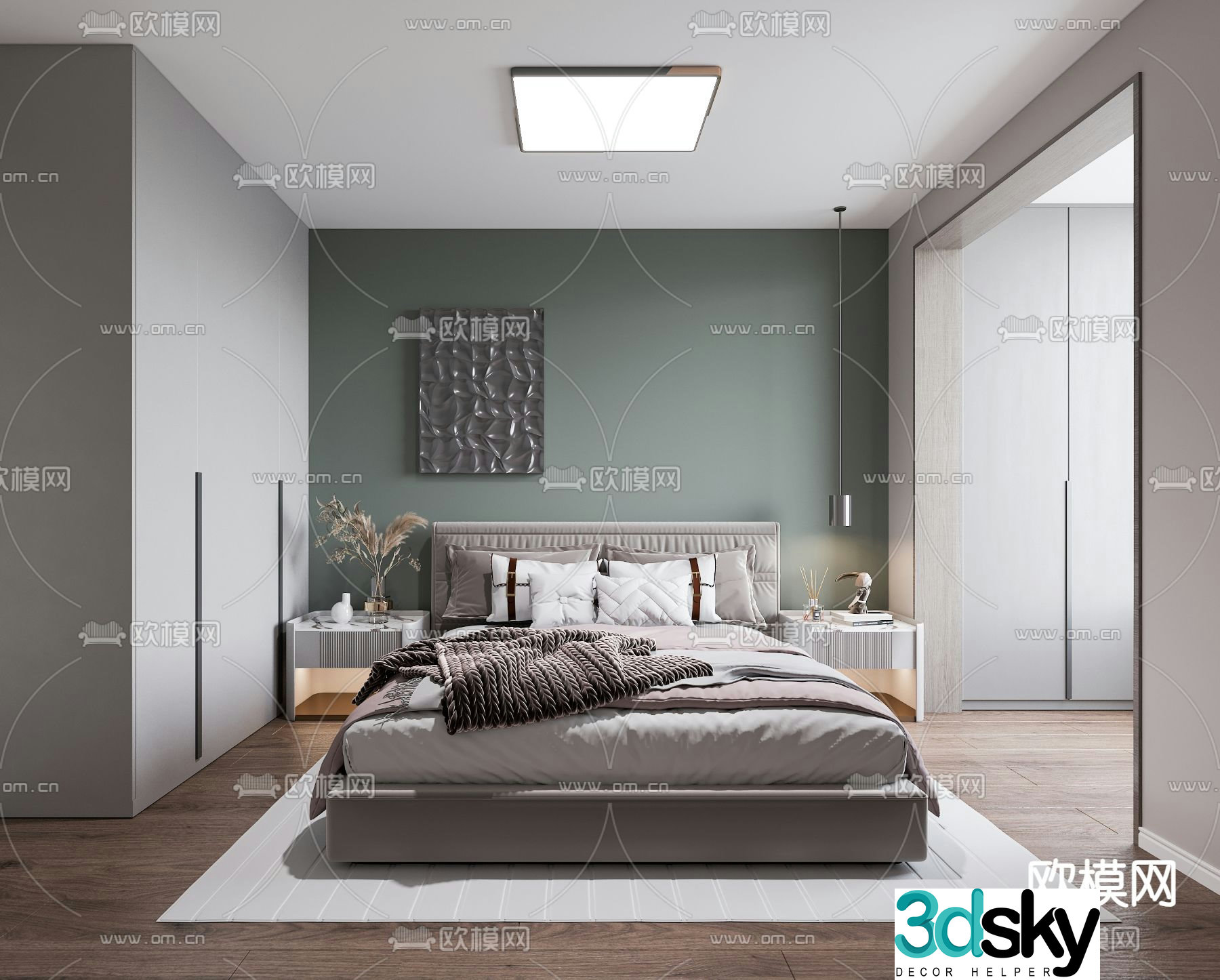 Modern bedroom master room 3d model