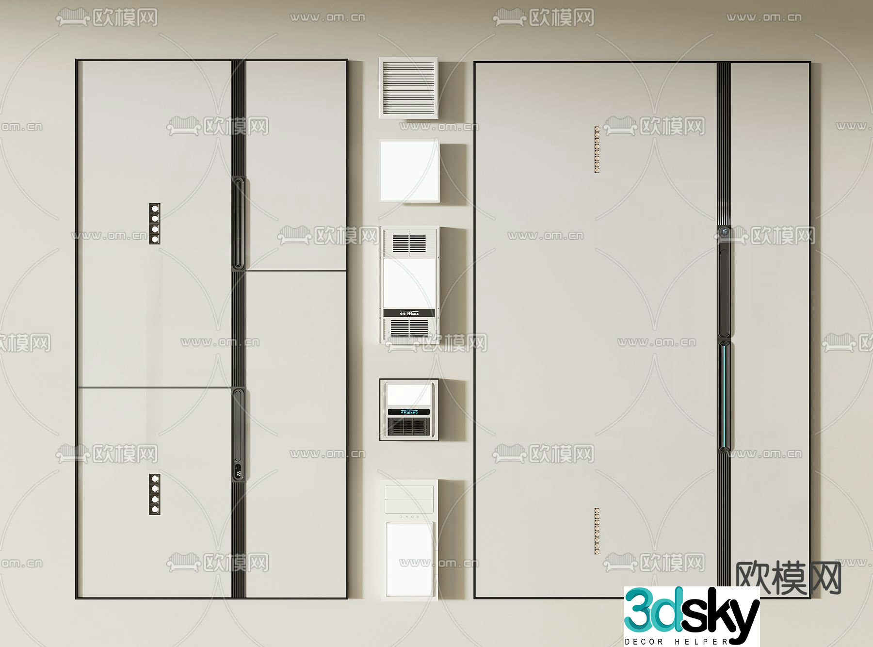 Integrated ceiling honeycomb panel aluminum buckle ceiling 3D model