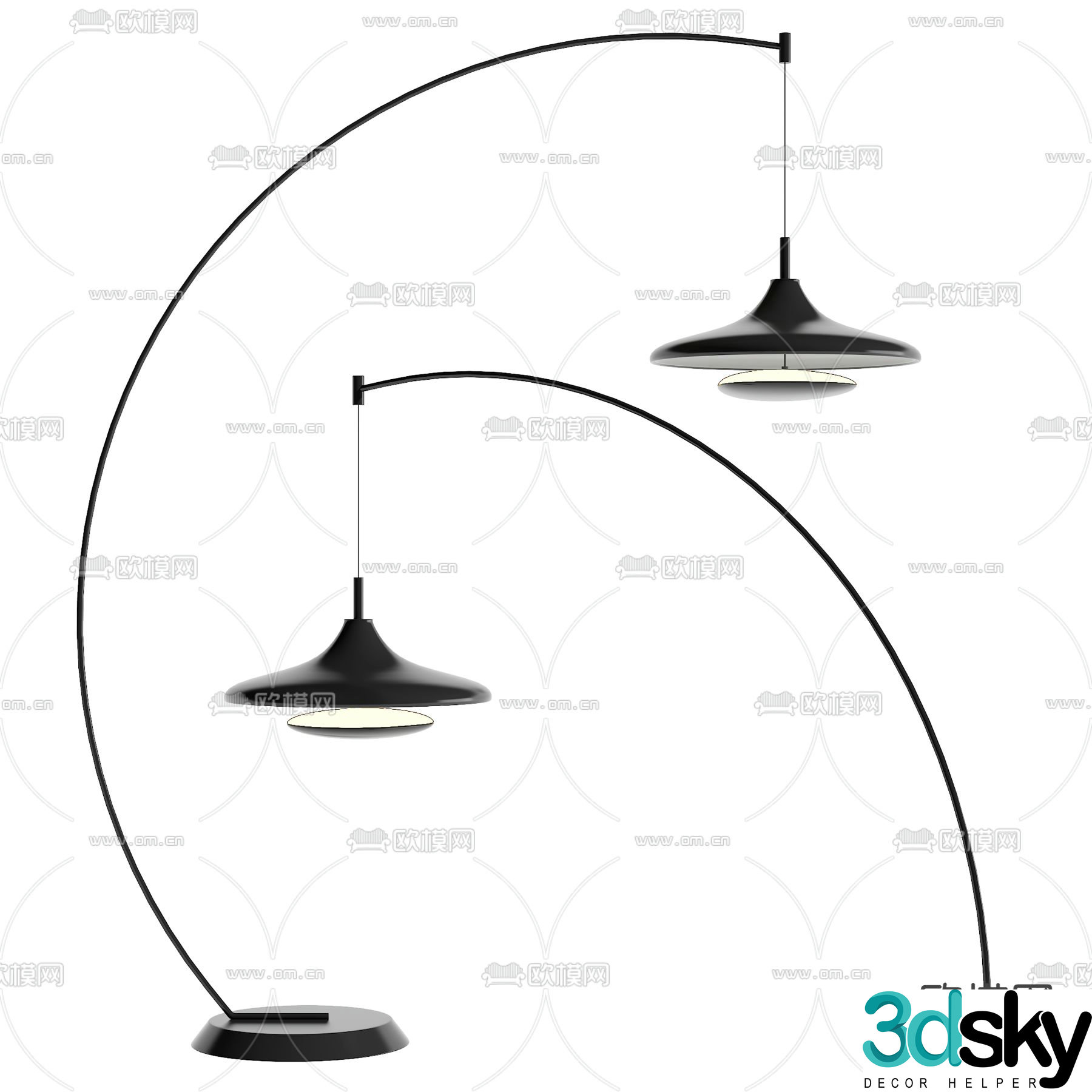 Modern floor lamp fishing lamp 3d model