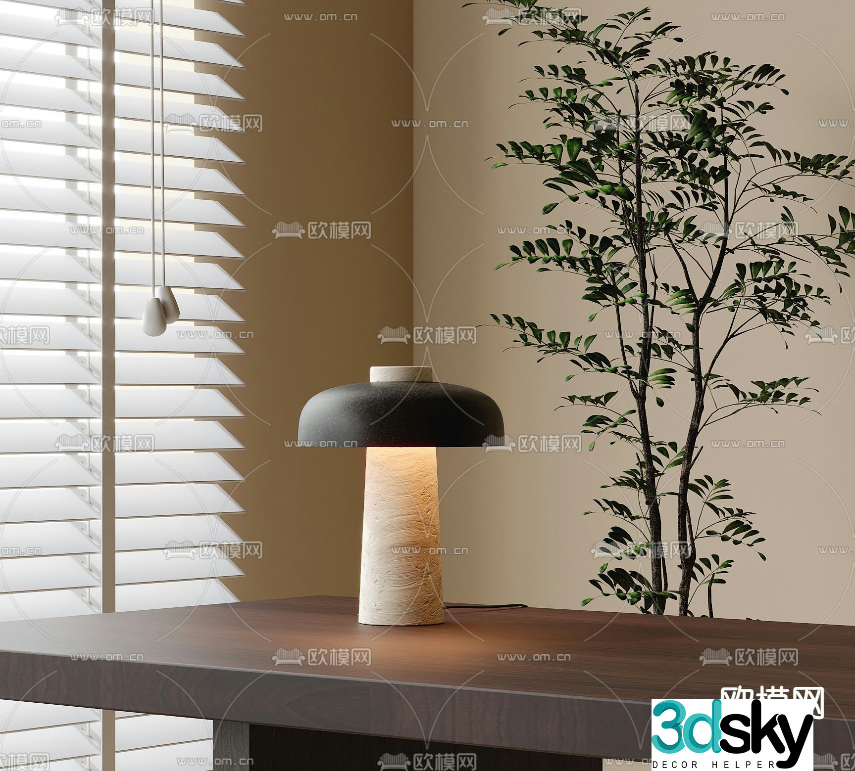 Simple desk lamp 3d model