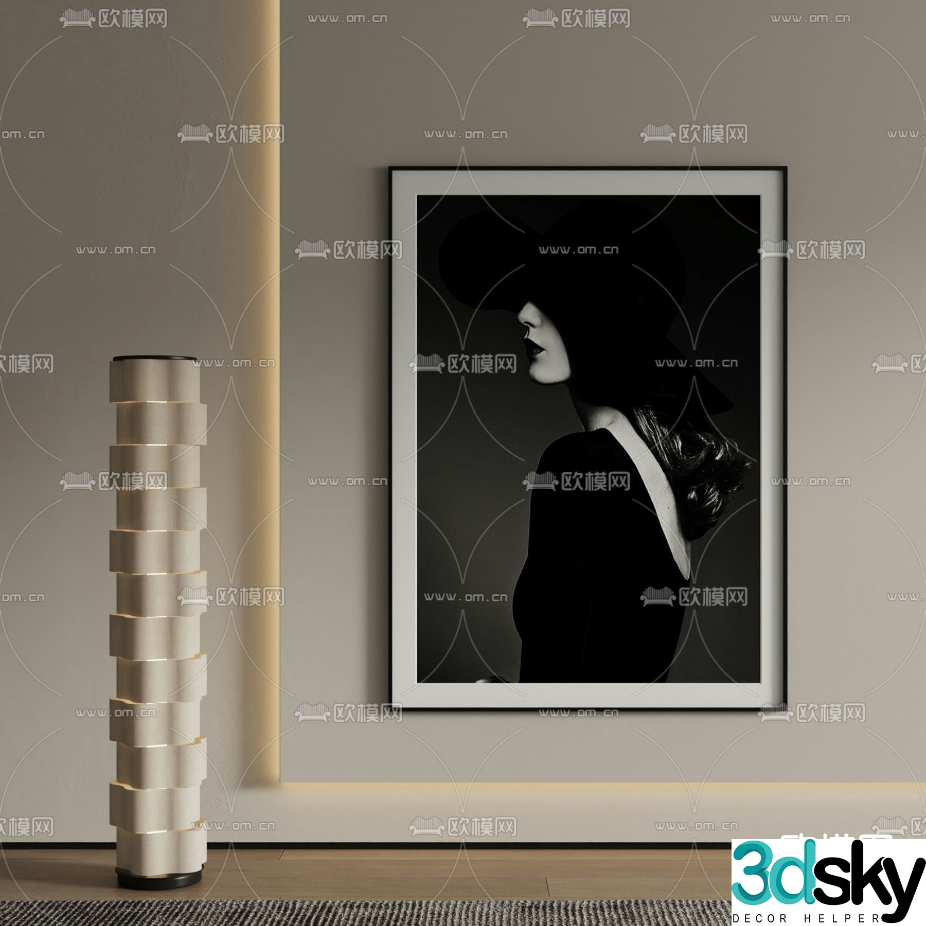 Modern decorative painting figure painting 3d model